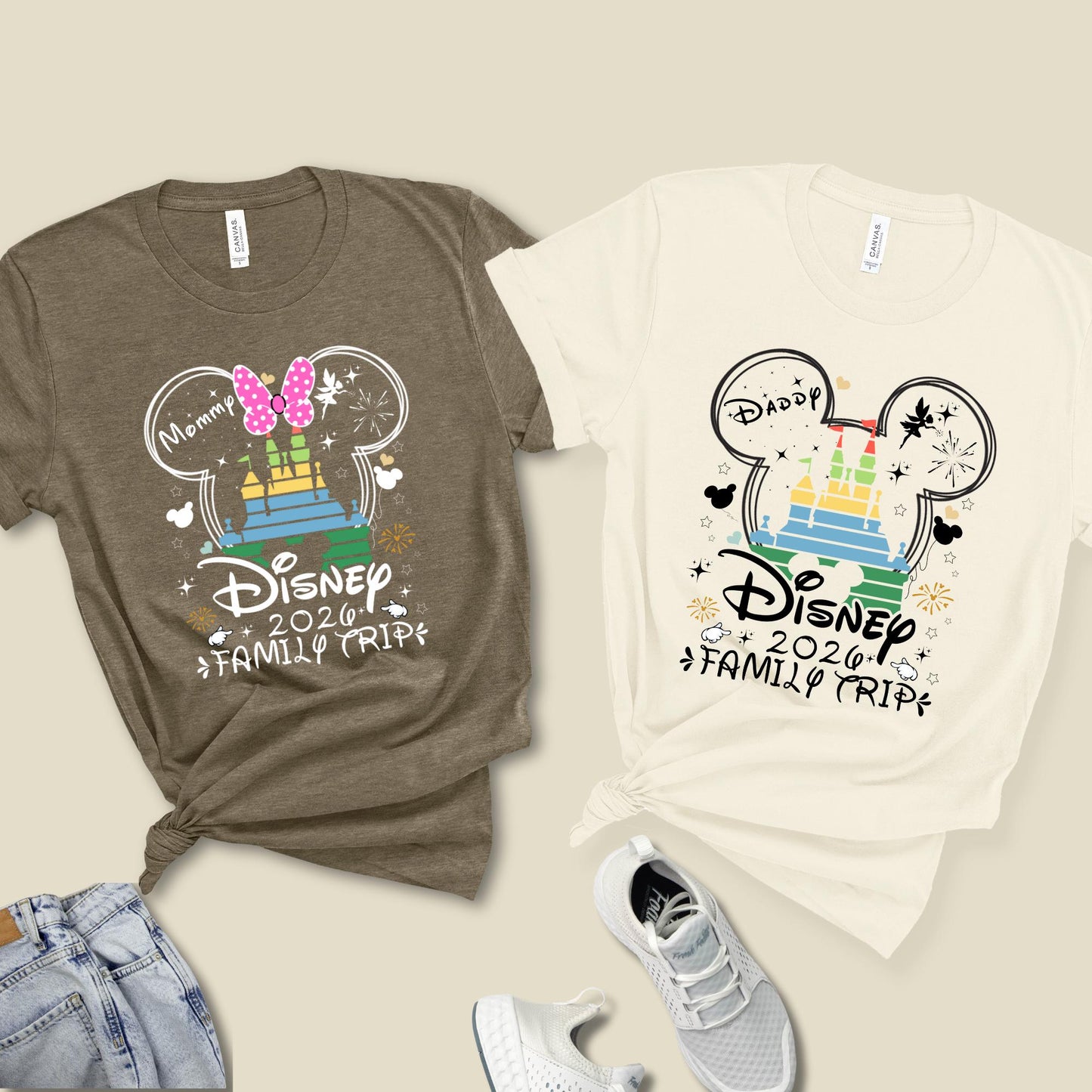 Personalized Disneyland Shirt, Disney Trip Shirts 2026, Disney Family Vacation Custom Name Shirt , Mickey Minnie Disneyworld Matching Shirt