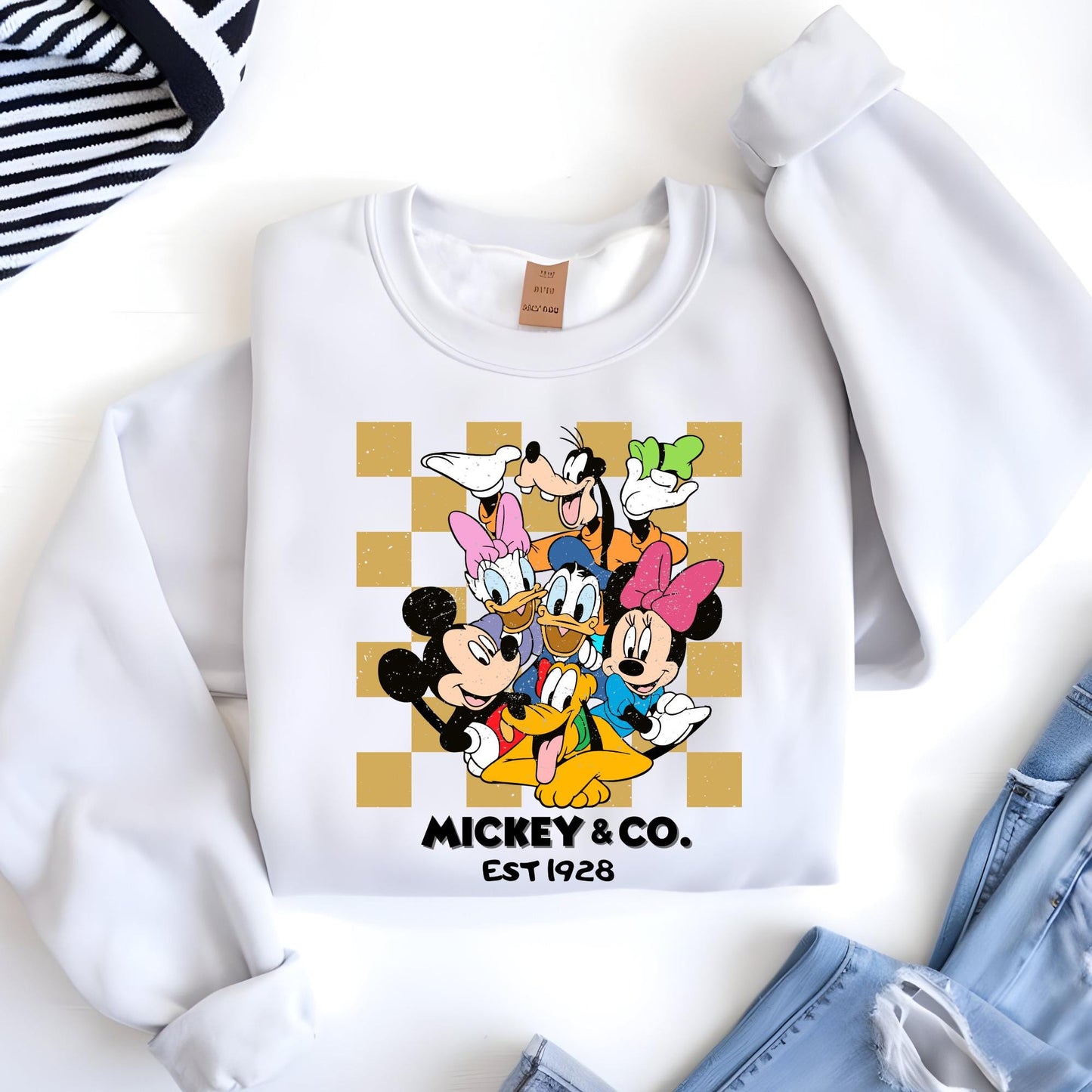 Mickey & Co 1928 Sweatshirt, Vintage Mickey and Friends Crewneck Sweat, Disneyworld Hoodie, Disney Family Gift