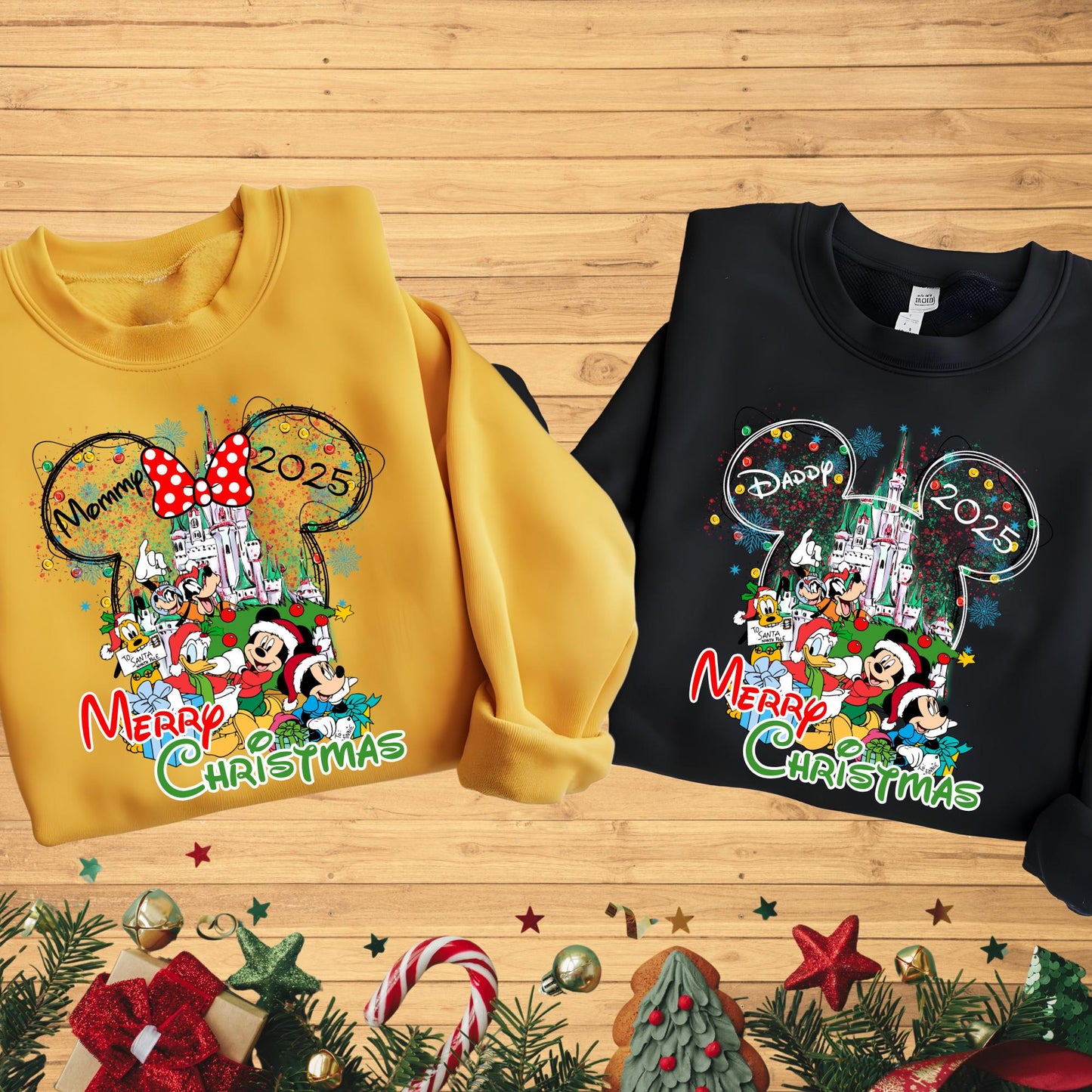 Personalized Disney Christmas Sweatshirt, Mickey Minnie Sweat, Disney Merry Christmas Sweatshirt, Disney Hoodie, Disney World Family Shirt