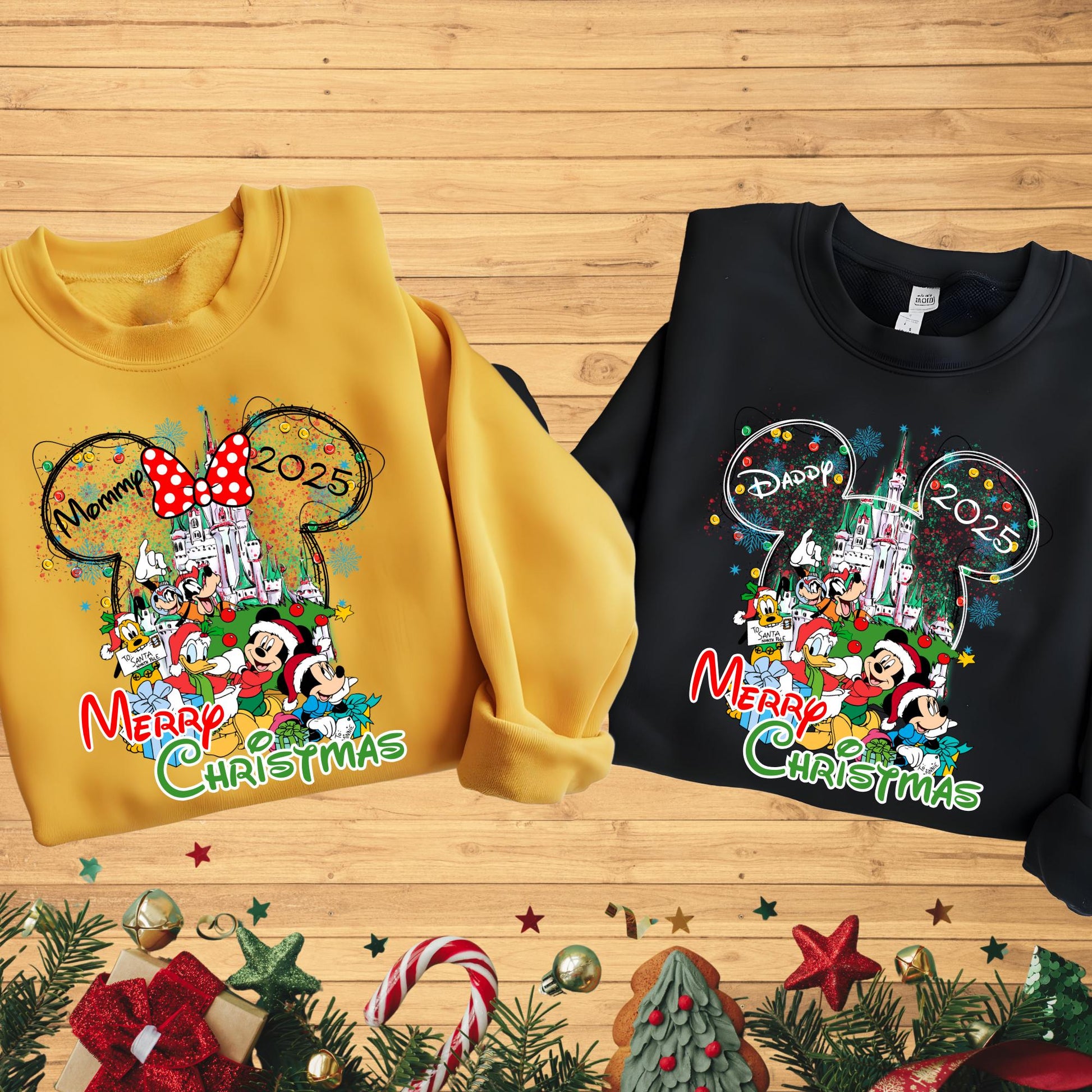 Personalized Disney Christmas Sweatshirt, Mickey Minnie Sweat, Disney Merry Christmas Sweatshirt, Disney Hoodie, Disney World Family Shirt