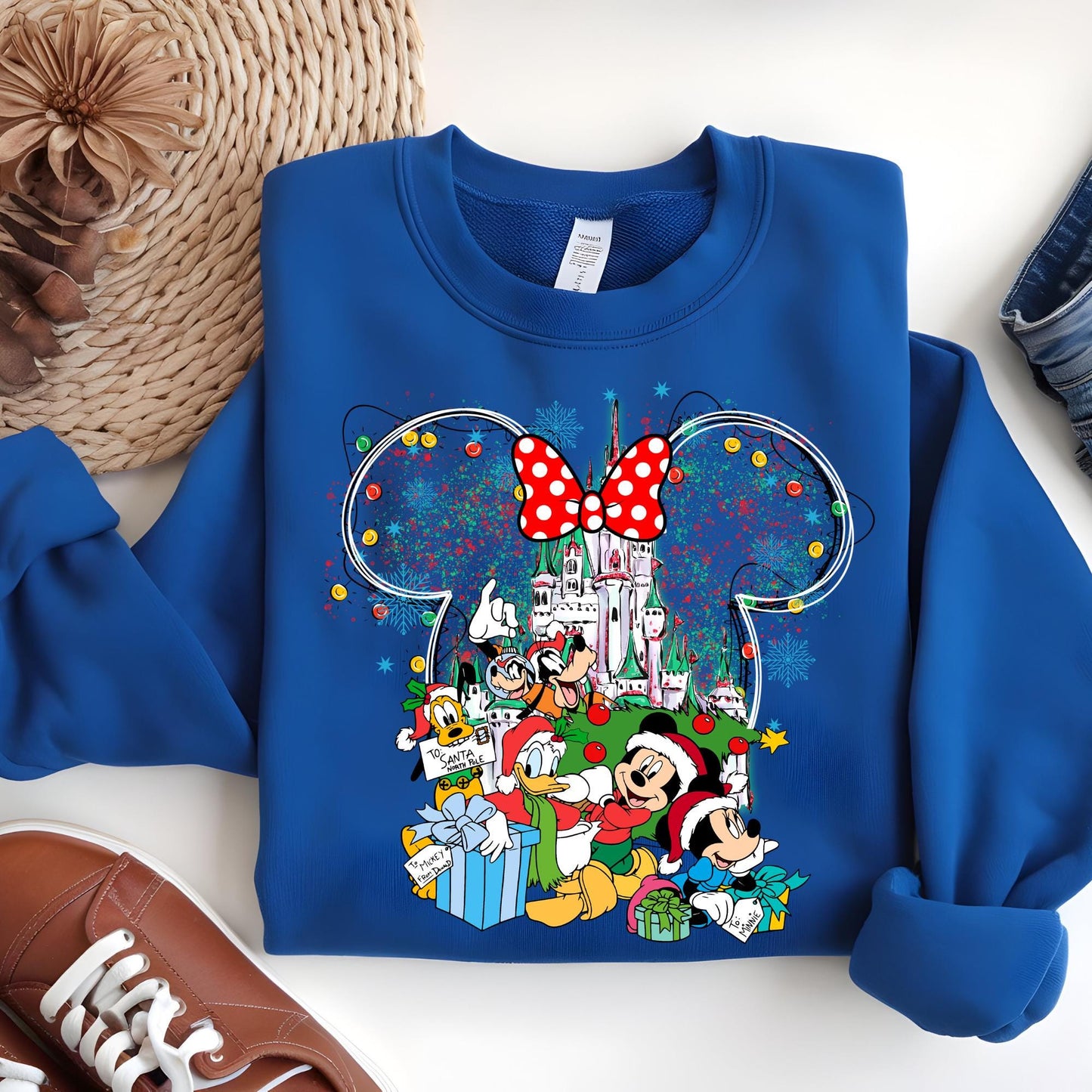 Personalized Disney Christmas Sweatshirt, Mickey Minnie Sweat, Disney Merry Christmas Sweatshirt, Disney Hoodie, Disney World Family Shirt
