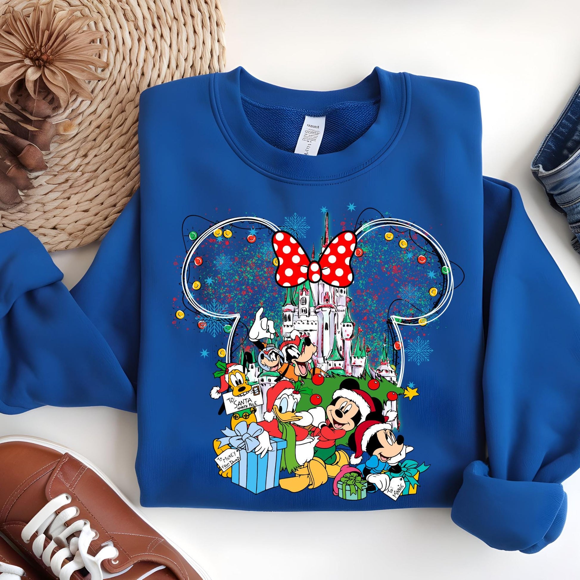 Personalized Disney Christmas Sweatshirt, Mickey Minnie Sweat, Disney Merry Christmas Sweatshirt, Disney Hoodie, Disney World Family Shirt