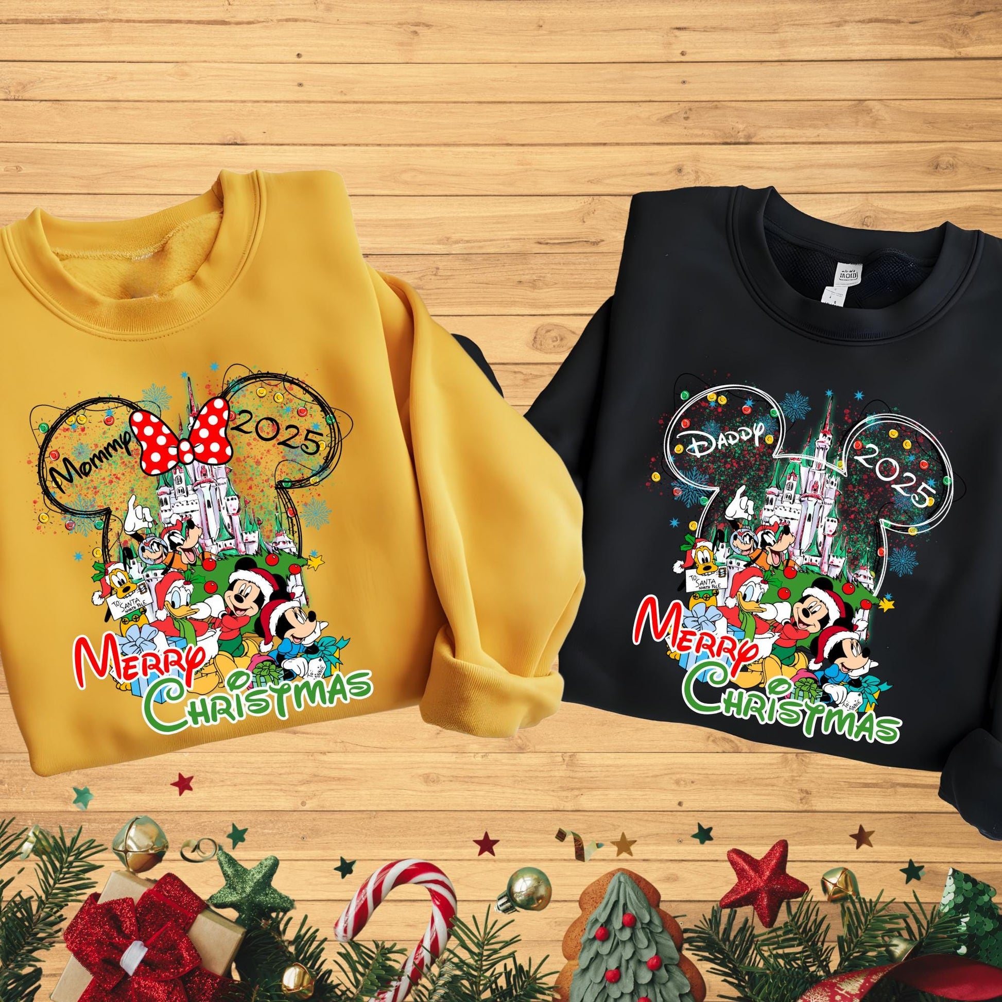 Personalized Disney Christmas Sweatshirt, Mickey Minnie Sweat, Disney Merry Christmas Sweatshirt, Disney Hoodie, Disney World Family Shirt
