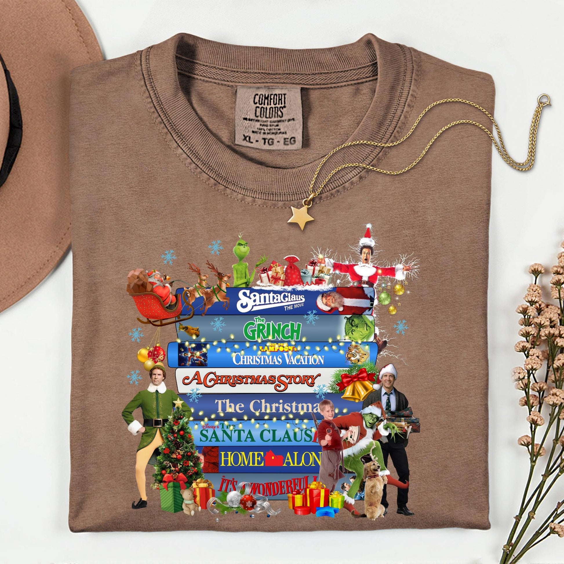 Comfort Colors® 90s Style Christmas Shirt, VHS Tapes, Christmas Movies Tshirt, 90s VHS Shirts, 90s Christmas Tee, Funny Christmas Movie Tee