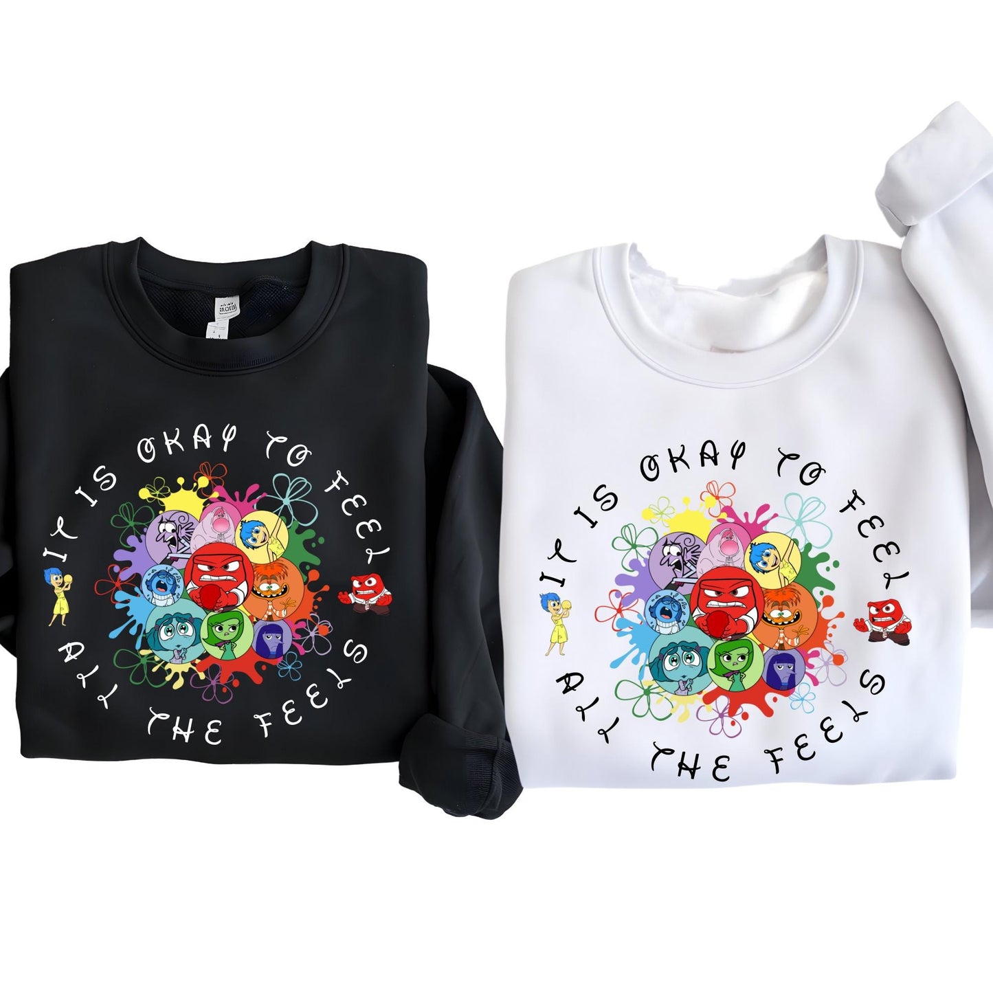 Disney Inside Out It's Okay To Feel All The Feels Sweatshirt, Mental Health Sweat, Inclusion Hoodie Inside Out Speech Therapy Sweatshirt