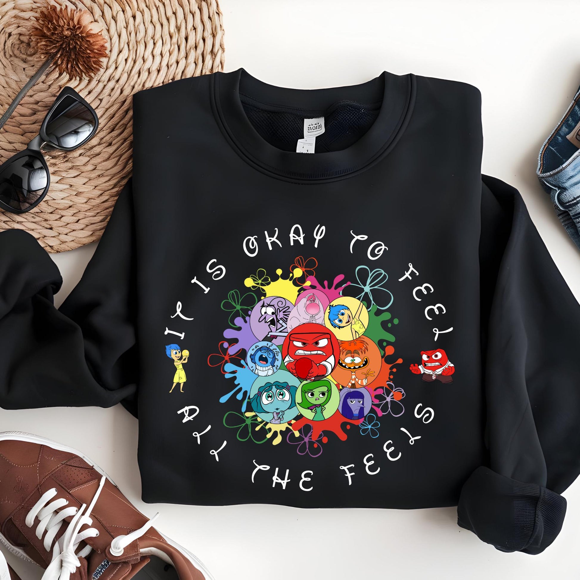 Disney Inside Out It's Okay To Feel All The Feels Sweatshirt, Mental Health Sweat, Inclusion Hoodie Inside Out Speech Therapy Sweatshirt
