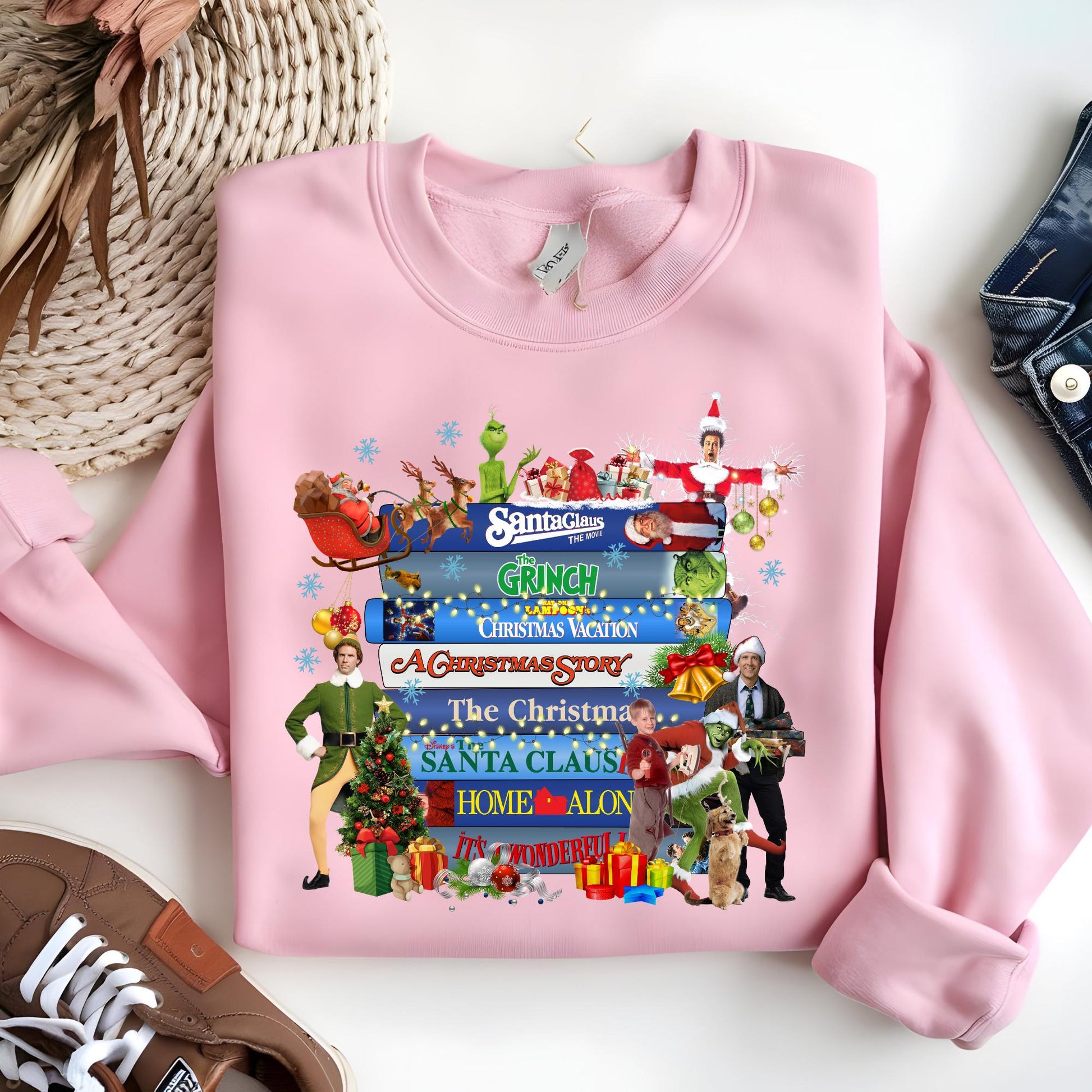 Retro Christmas VHS Movies Sweatshirt: 90s Nostalgia Xmas Shirt