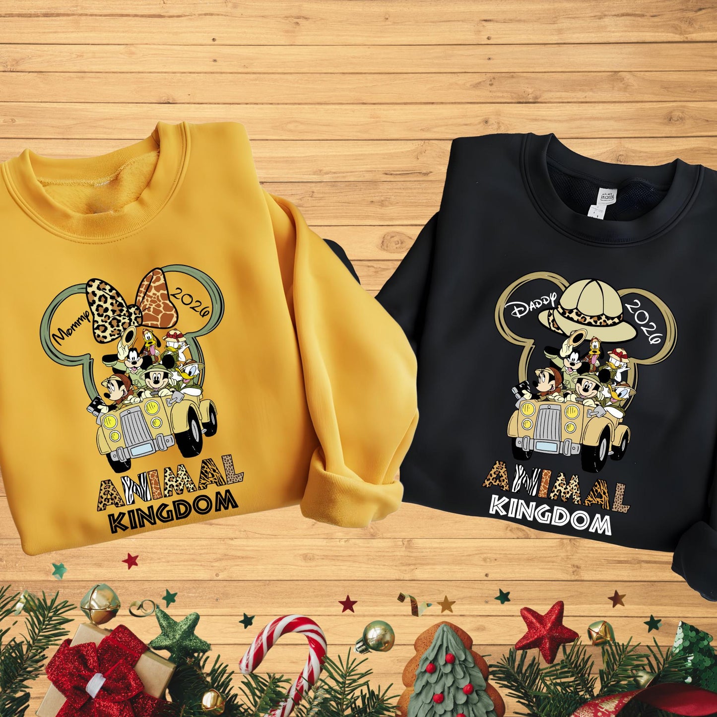 Custom Disney Animal Kingdom Sweatshirt, Family Matching Hoodie, Personalized 2026 Holiday Crewneck, Christmas Gifts