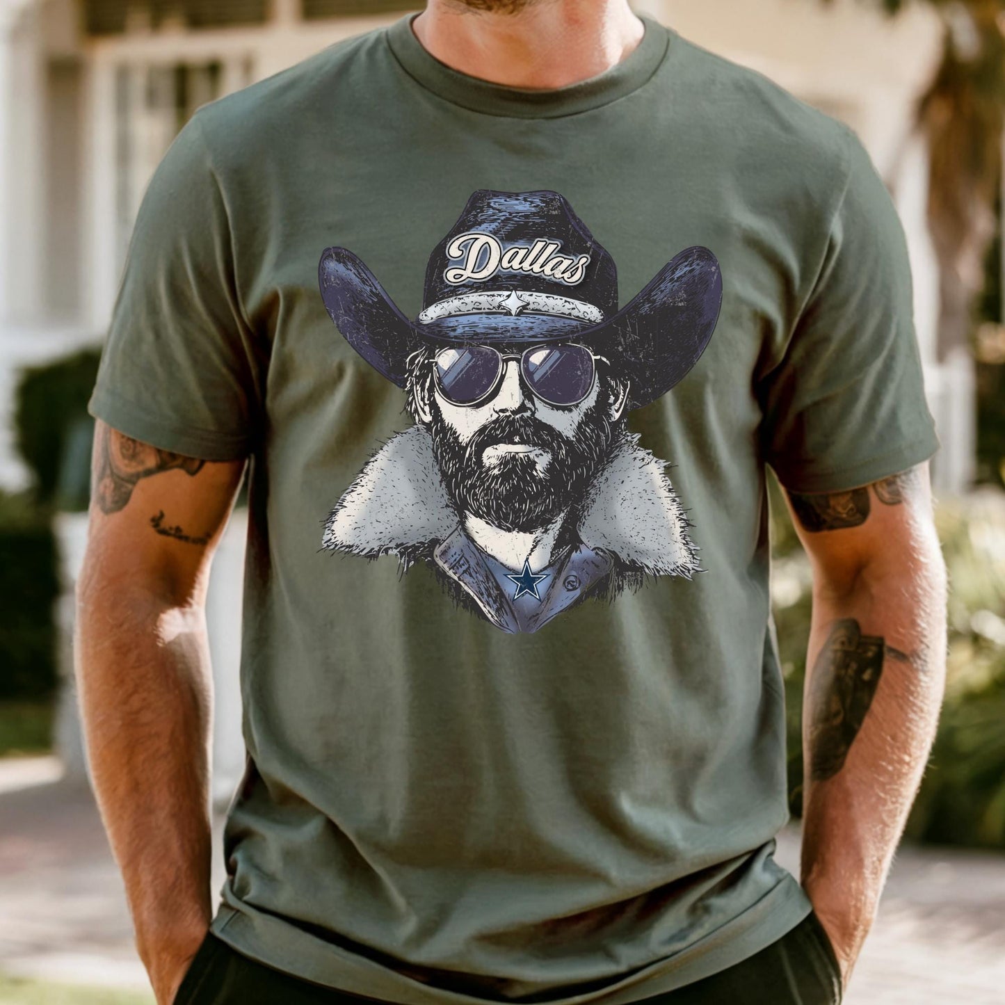Comfort Colors Dallas Football Fan Shirt: Blue & Silver Game Day Tee