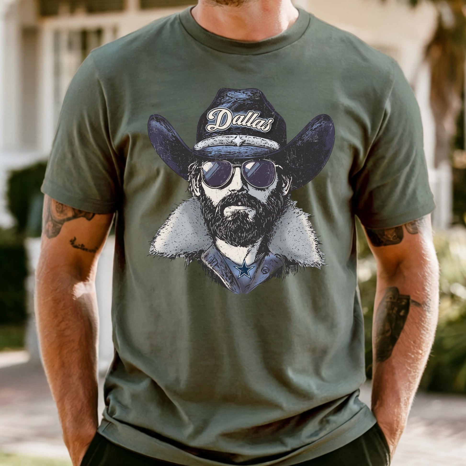 Comfort Colors Dallas Football Fan Shirt: Blue & Silver Game Day Tee