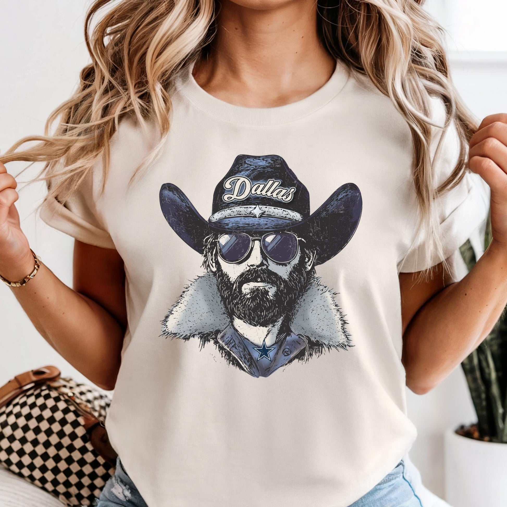 Comfort Colors Dallas Football Fan Shirt: Blue & Silver Game Day Tee