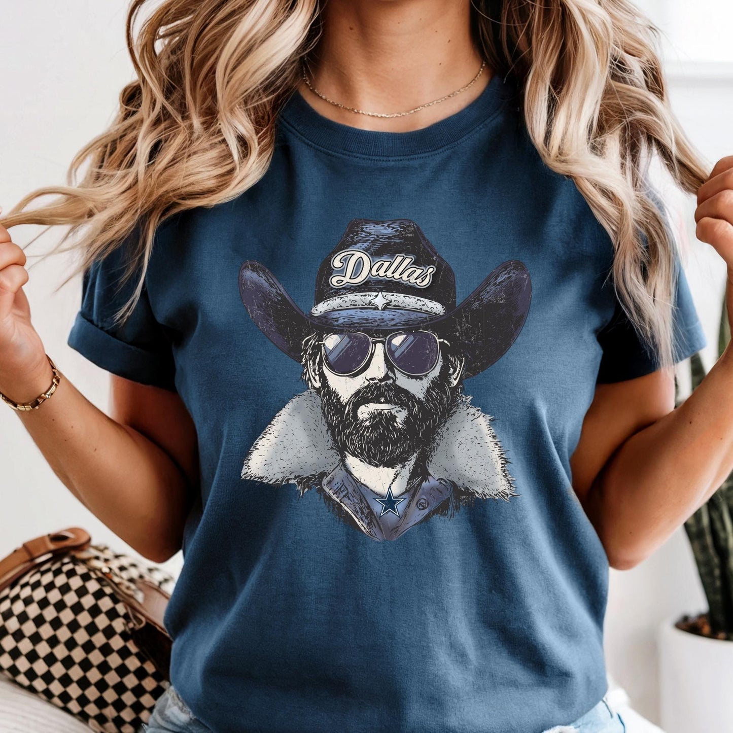 Comfort Colors Dallas Football Fan Shirt: Blue & Silver Game Day Tee