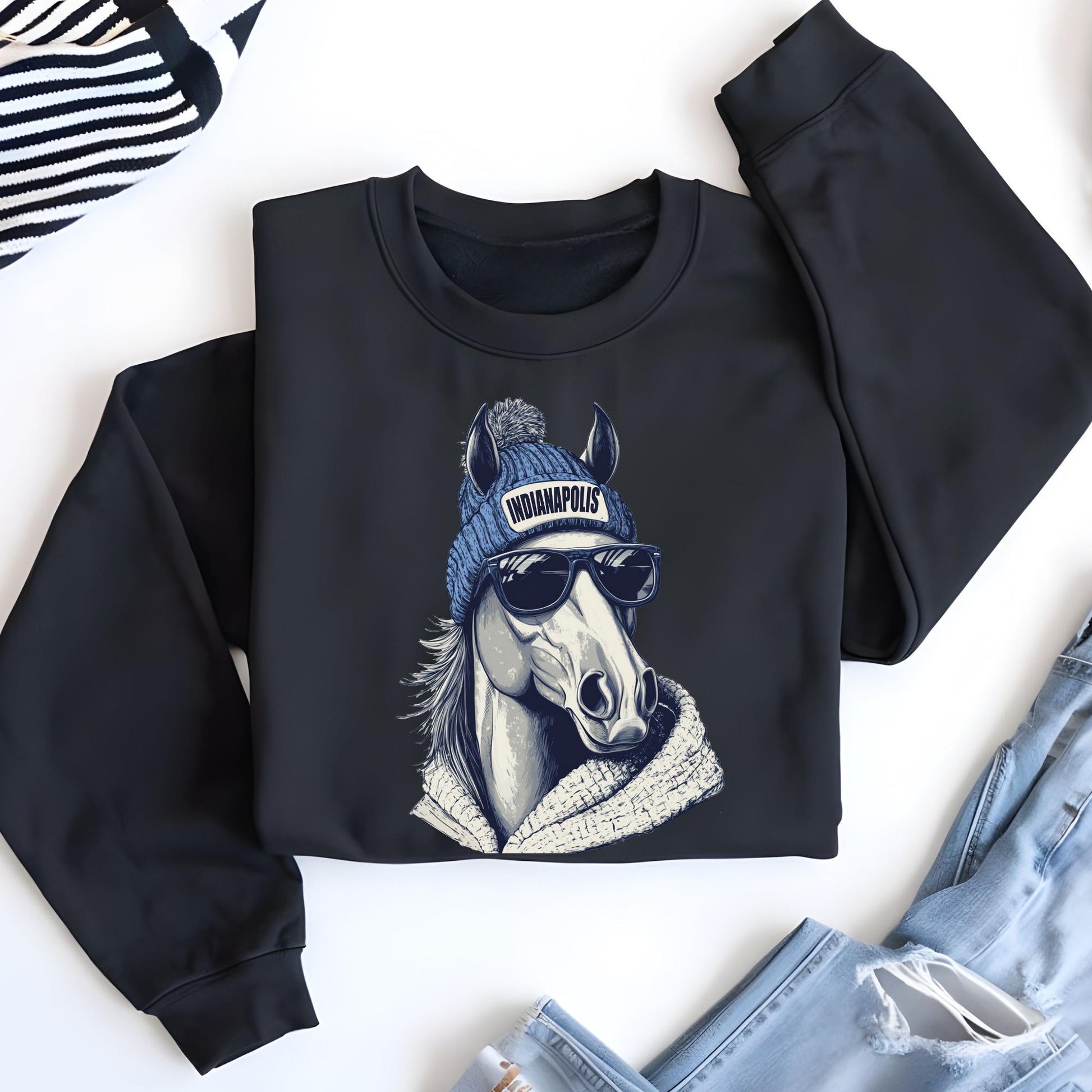 Indianapolis Football Mascot Sweatshirt, Indianapolis Colt Football Hoodie, Retro Indianapolis Football Sweater, Colt Fan Gift Sweat