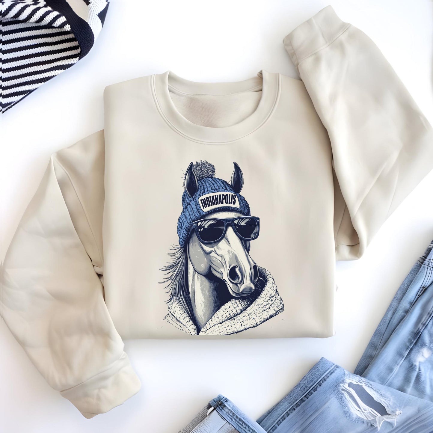 Indianapolis Football Mascot Sweatshirt, Indianapolis Colt Football Hoodie, Retro Indianapolis Football Sweater, Colt Fan Gift Sweat