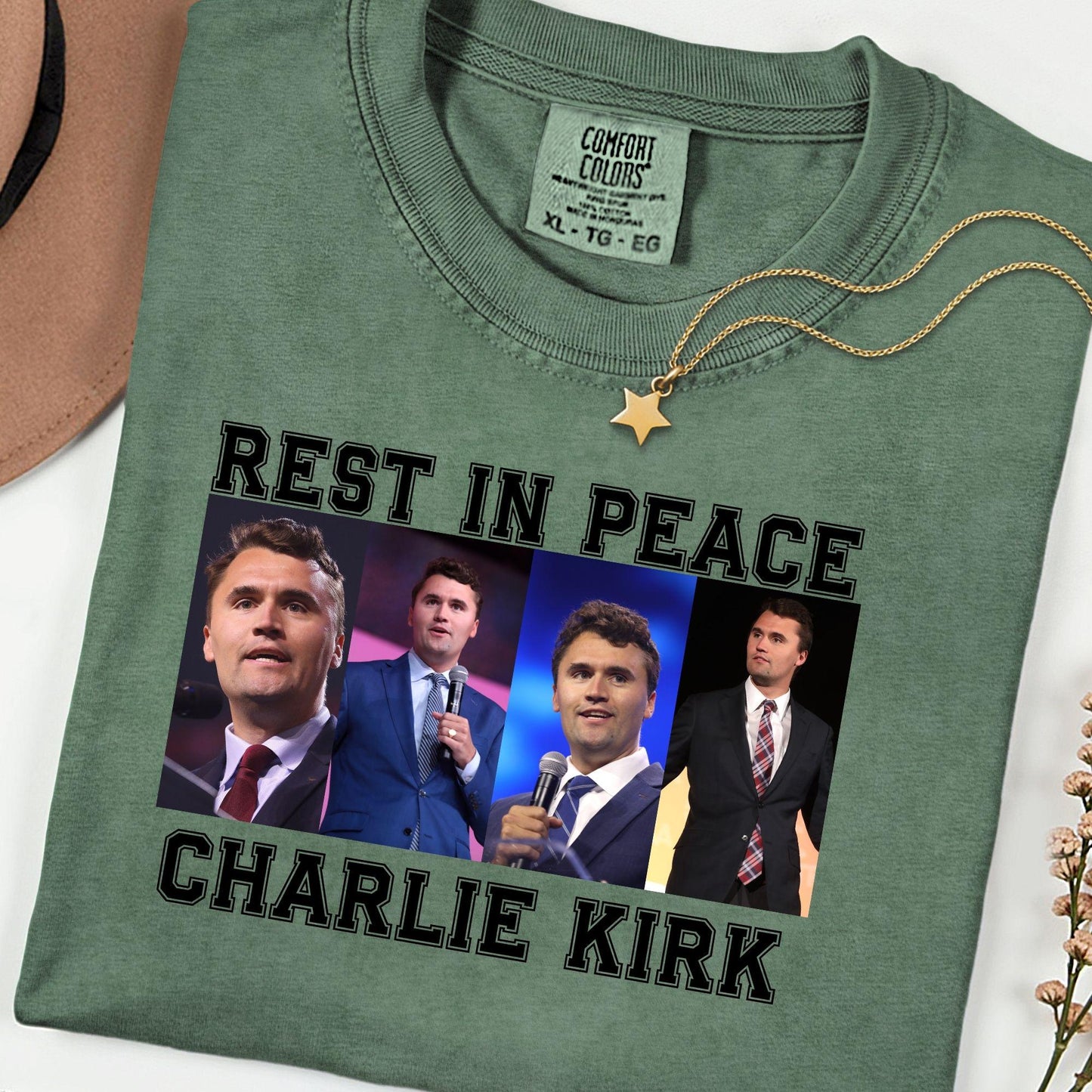 RIP Charlie Kirk Comfort Colors® Shirt: Memorial Activist Shirt, Activist Attack Tee, Justice For Charlie, Human Rights