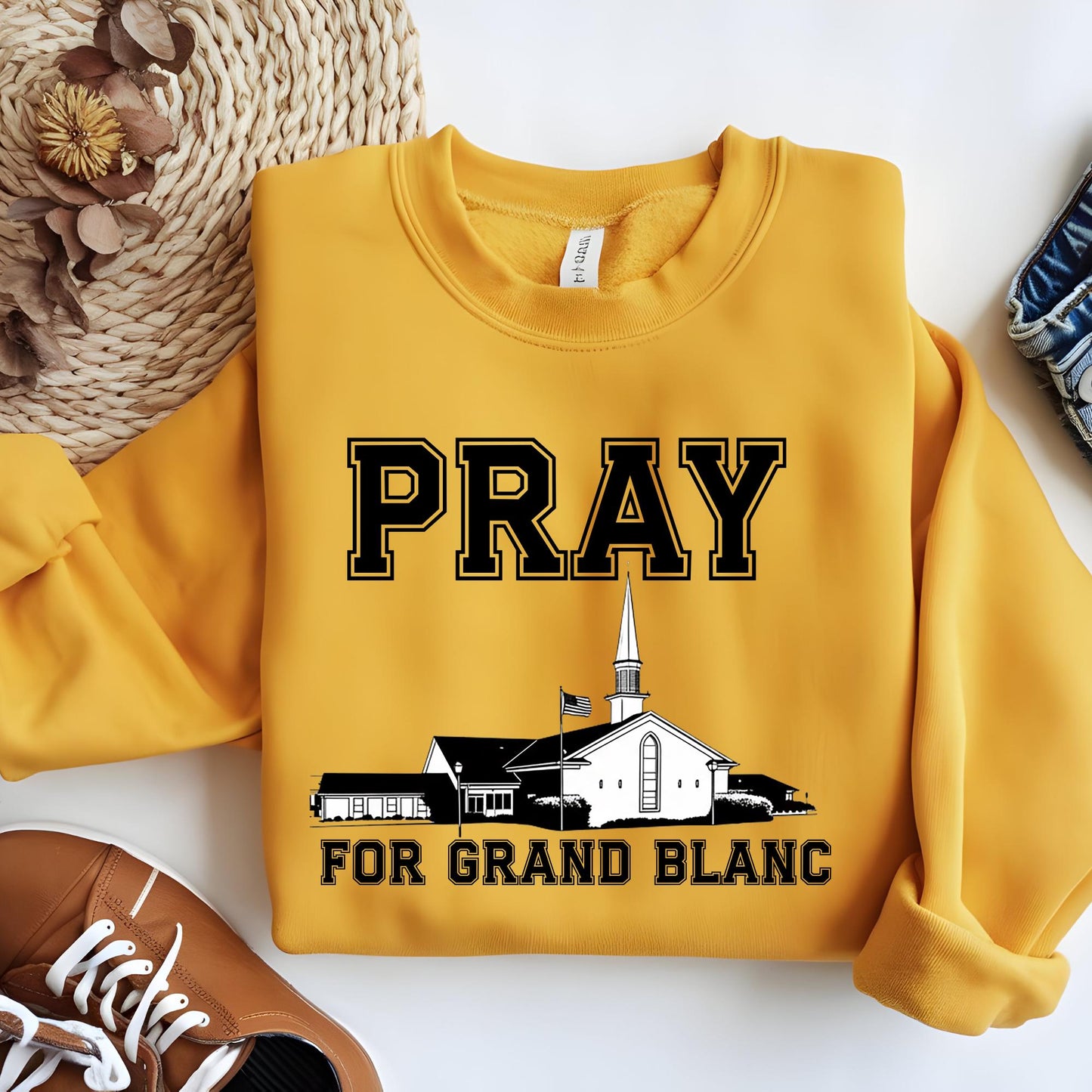 Pray For Grand Blanc Michigan Sweatshirt, Michigan Church T Shirt, Pray For Michigan Shirt, Michigan Shirt, Michigan Church on Fire Shirt