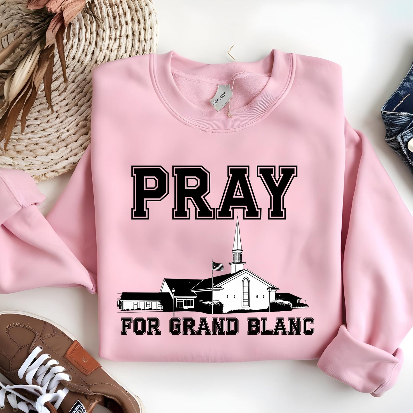 Pray For Grand Blanc Michigan Sweatshirt, Michigan Church T Shirt, Pray For Michigan Shirt, Michigan Shirt, Michigan Church on Fire Shirt