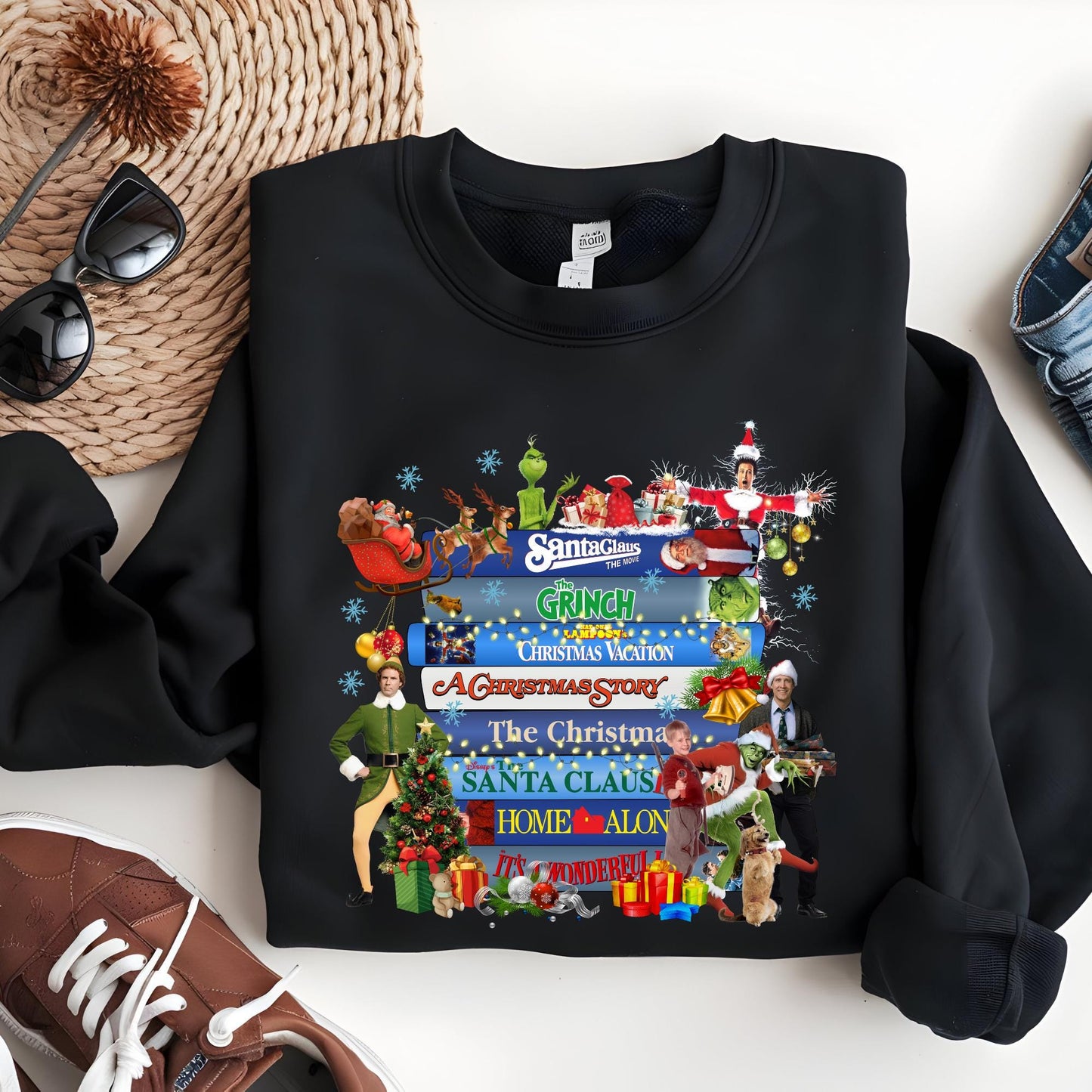 Retro Christmas VHS Movies Sweatshirt: 90s Nostalgia Xmas Shirt