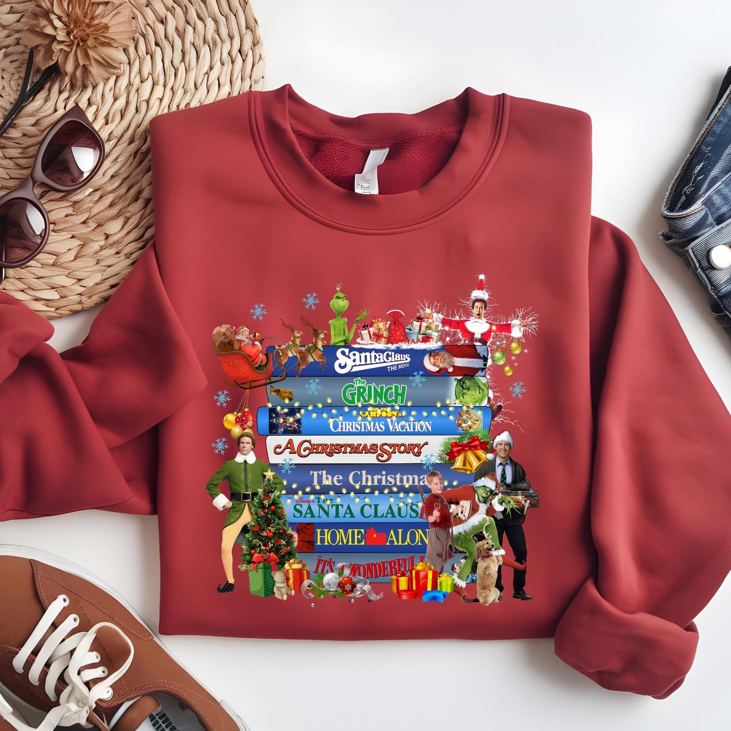 Retro Christmas VHS Movies Sweatshirt: 90s Nostalgia Xmas Shirt