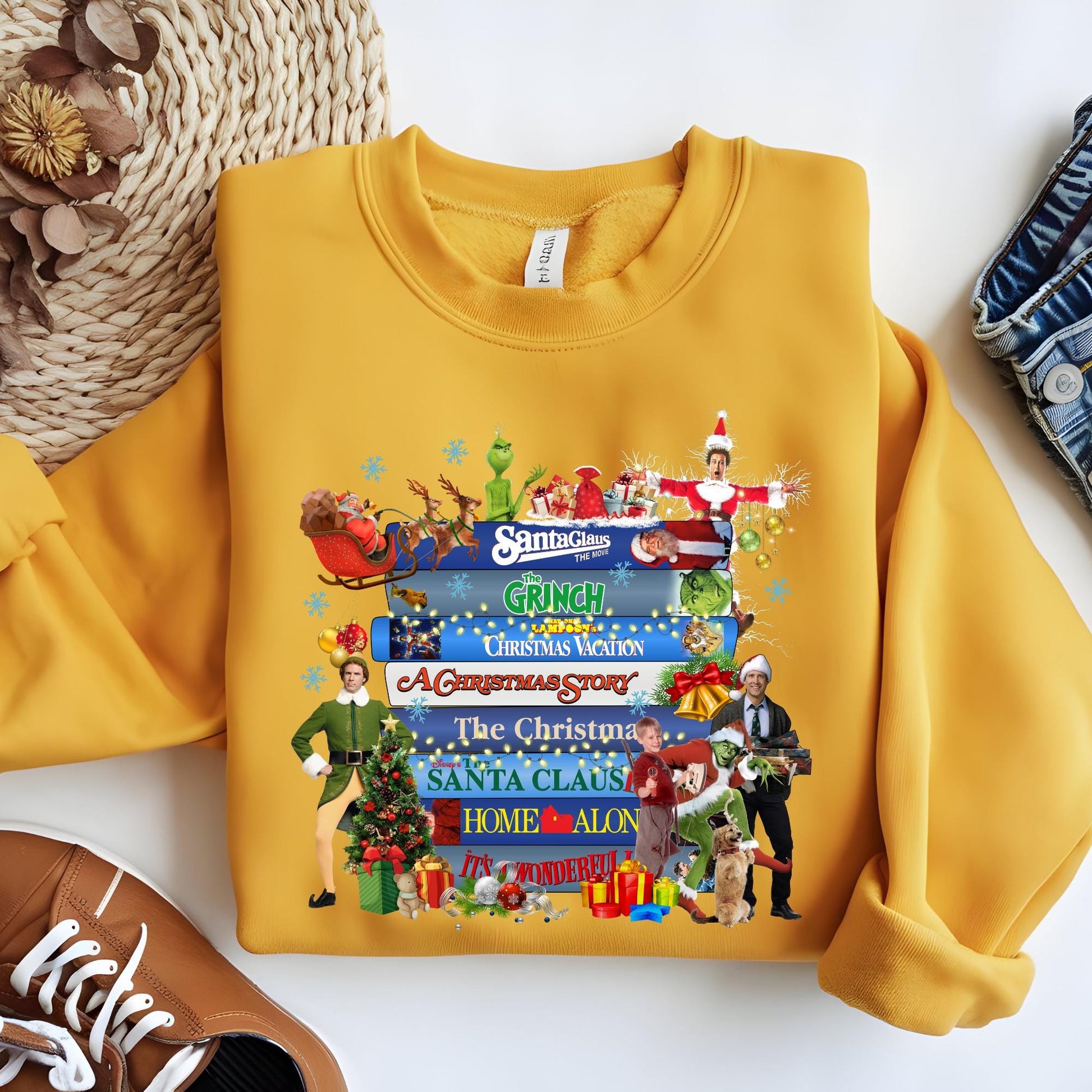 Retro Christmas VHS Movies Sweatshirt: 90s Nostalgia Xmas Shirt