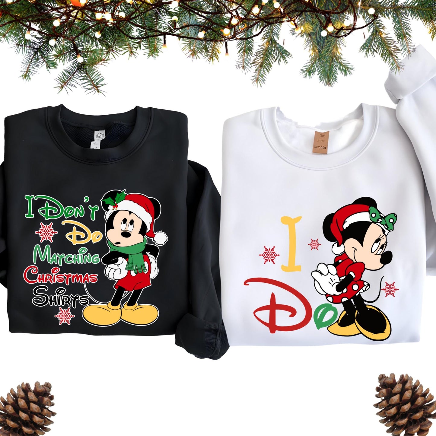 Christmas Matching Sweatshirt: Disney Mickey and Minnie Sweat Gift For Couples, Funny Xmas Outfit