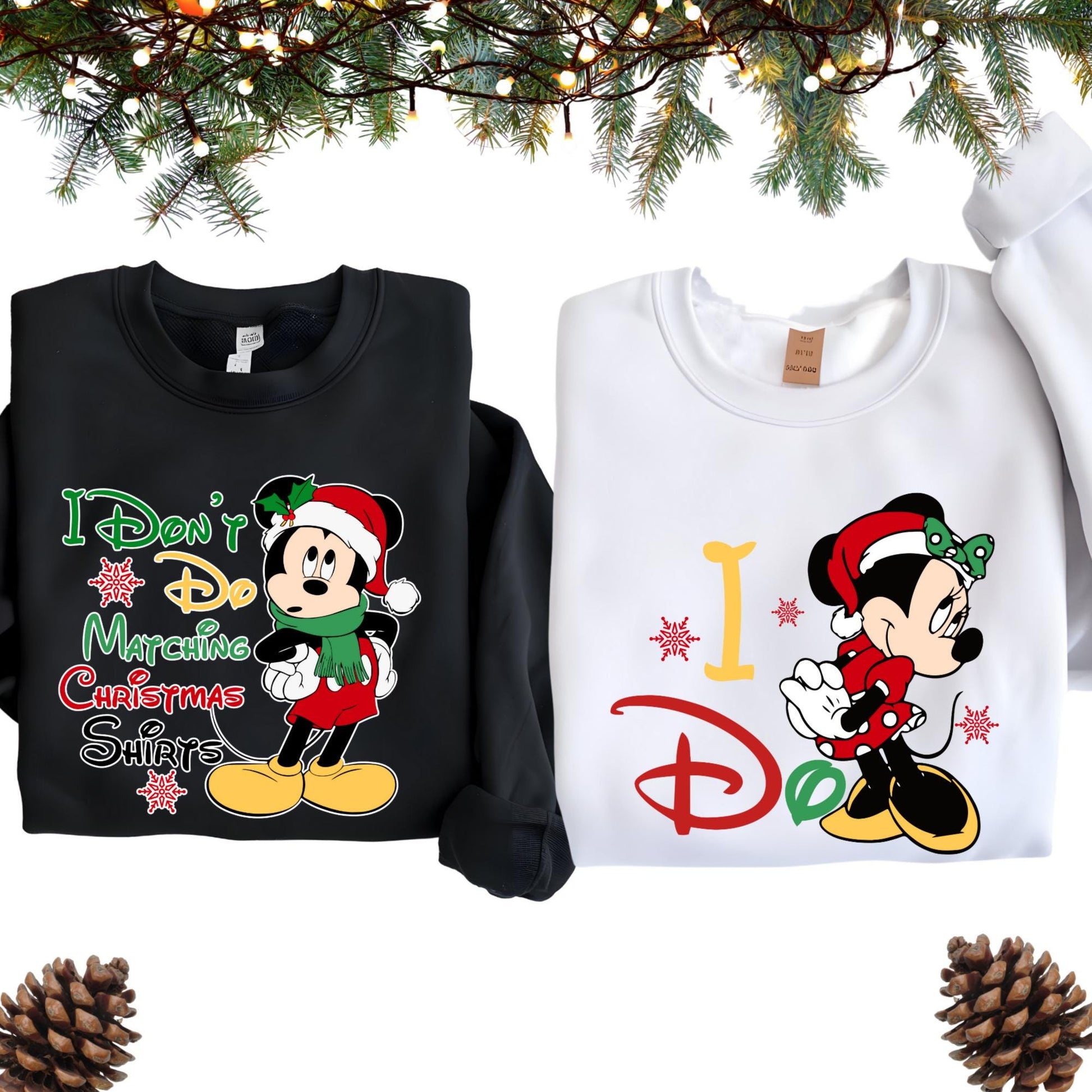 Christmas Matching Sweatshirt: Disney Mickey and Minnie Sweat Gift For Couples, Funny Xmas Outfit