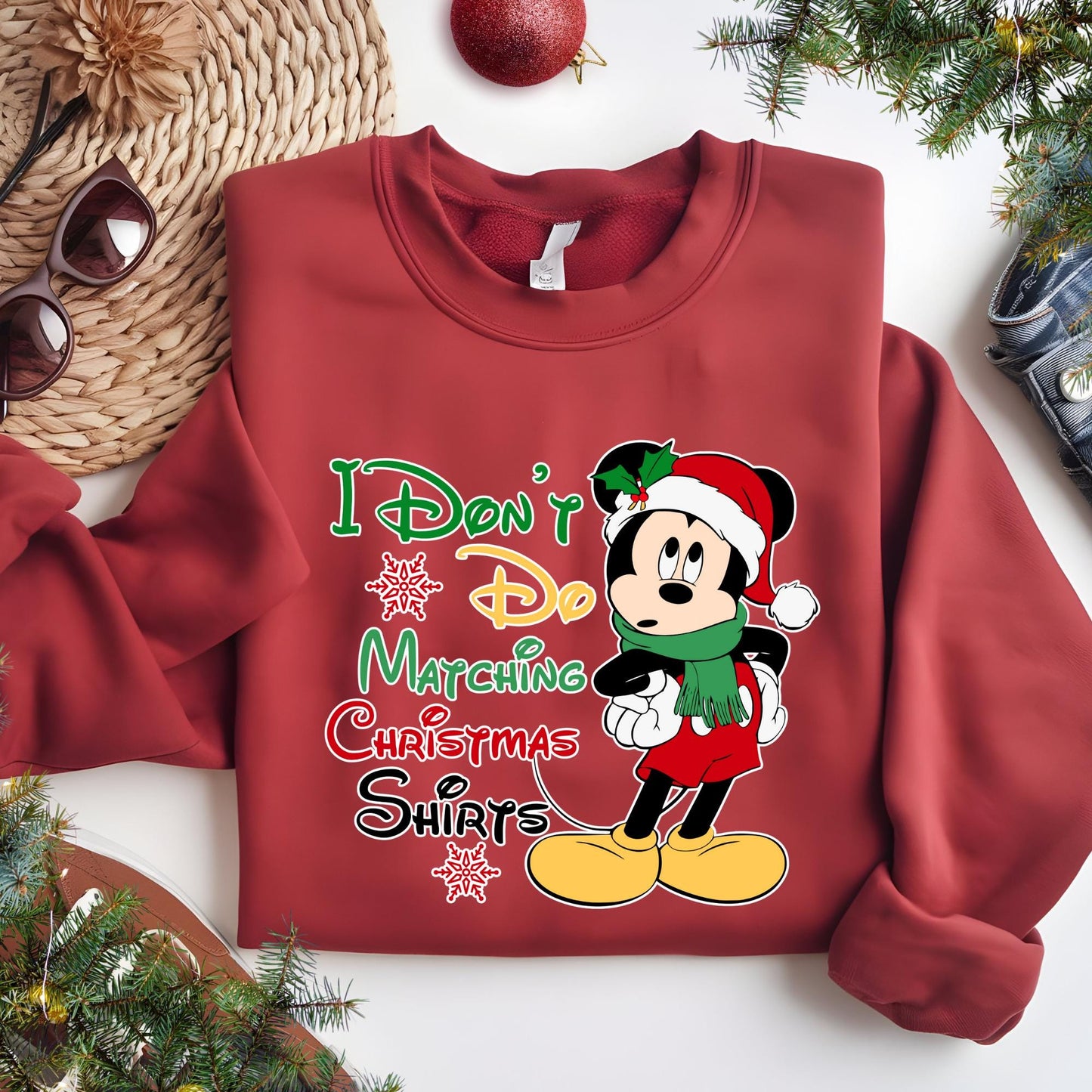Christmas Matching Sweatshirt: Disney Mickey and Minnie Sweat Gift For Couples, Funny Xmas Outfit