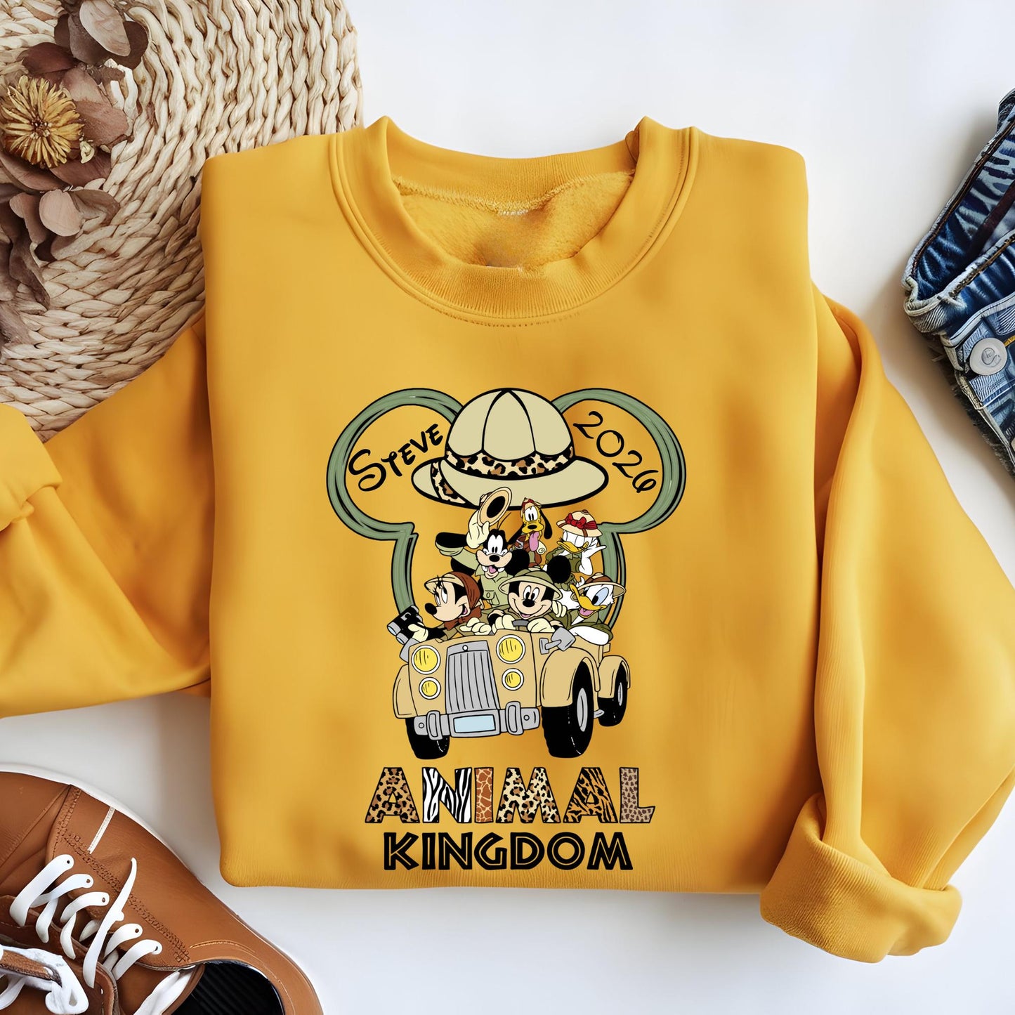 Custom Disney Animal Kingdom Sweatshirt, Family Matching Hoodie, Personalized 2026 Holiday Crewneck, Christmas Gifts