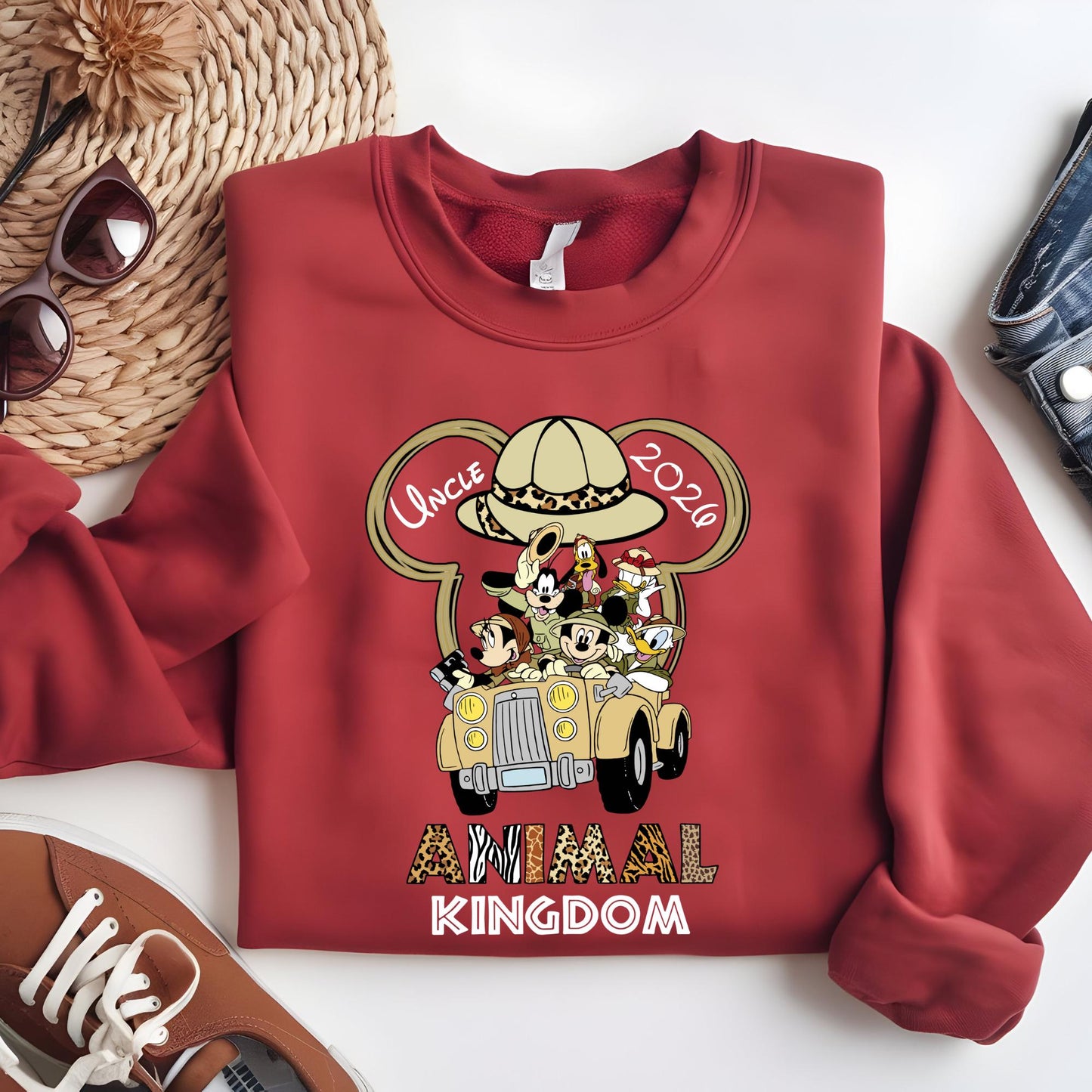 Custom Disney Animal Kingdom Sweatshirt, Family Matching Hoodie, Personalized 2026 Holiday Crewneck, Christmas Gifts