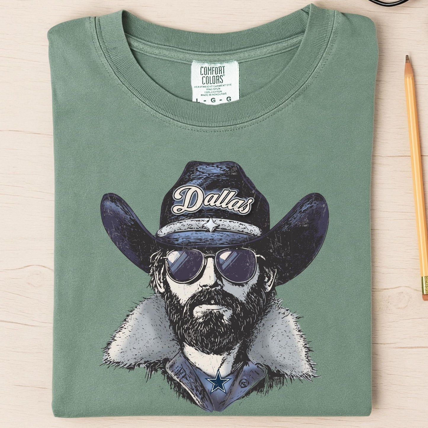 Comfort Colors Dallas Football Fan Shirt: Blue & Silver Game Day Tee