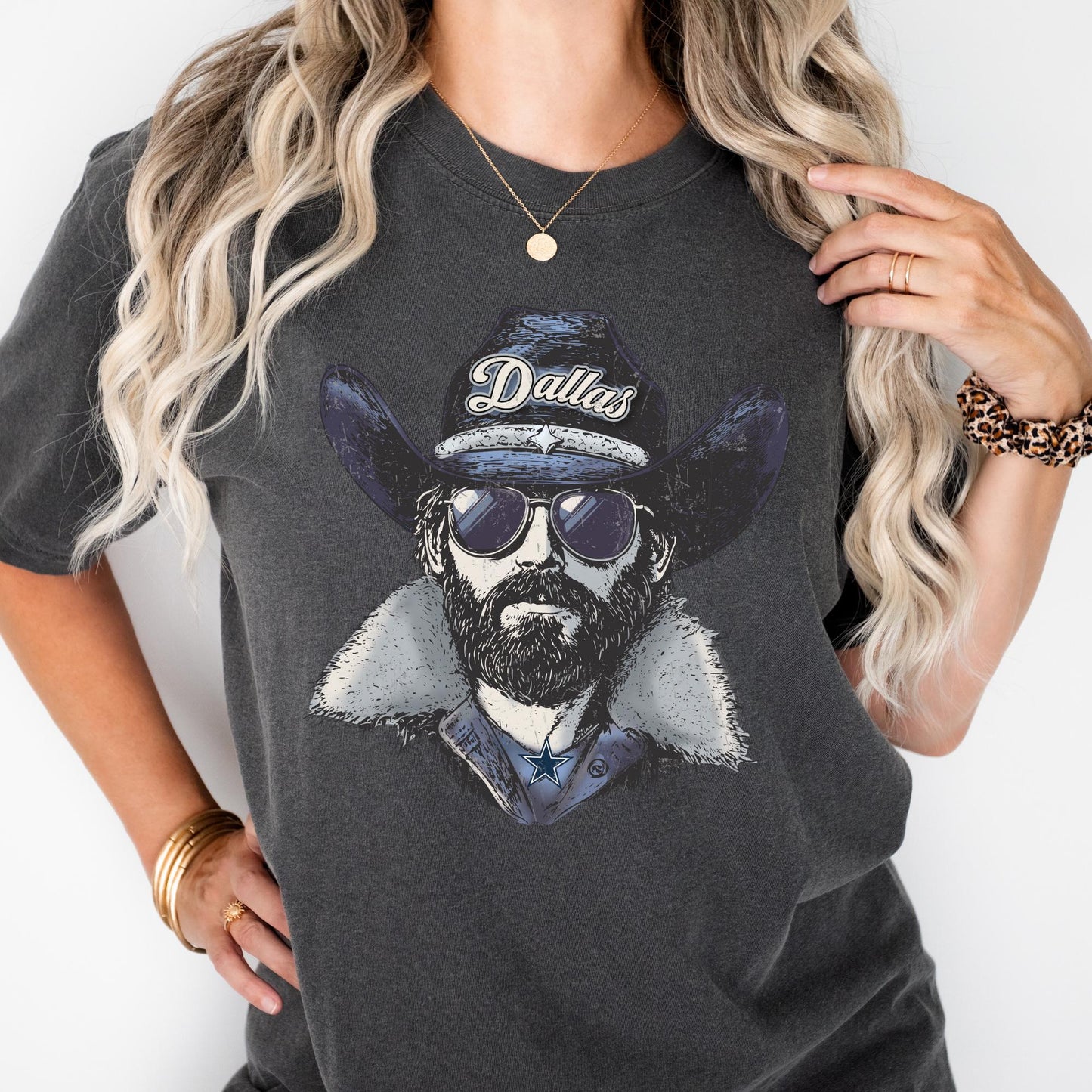 Comfort Colors Dallas Football Fan Shirt: Blue & Silver Game Day Tee