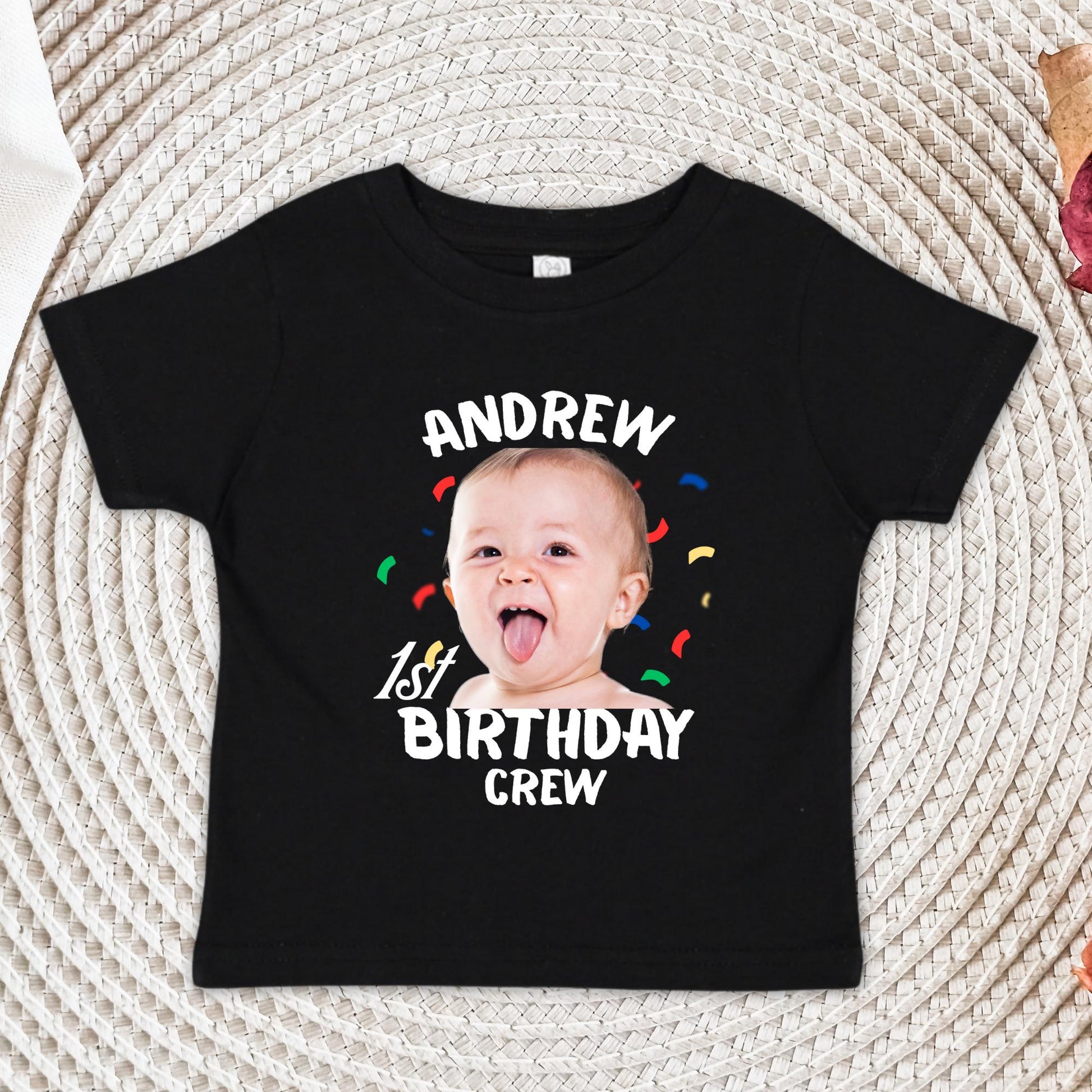 Custom 1st Birthday Onesie®, First Birthday Crew Shirt, Personalized Photo Birthday Tee. Toddler Shirt, 1st Birthday Gift