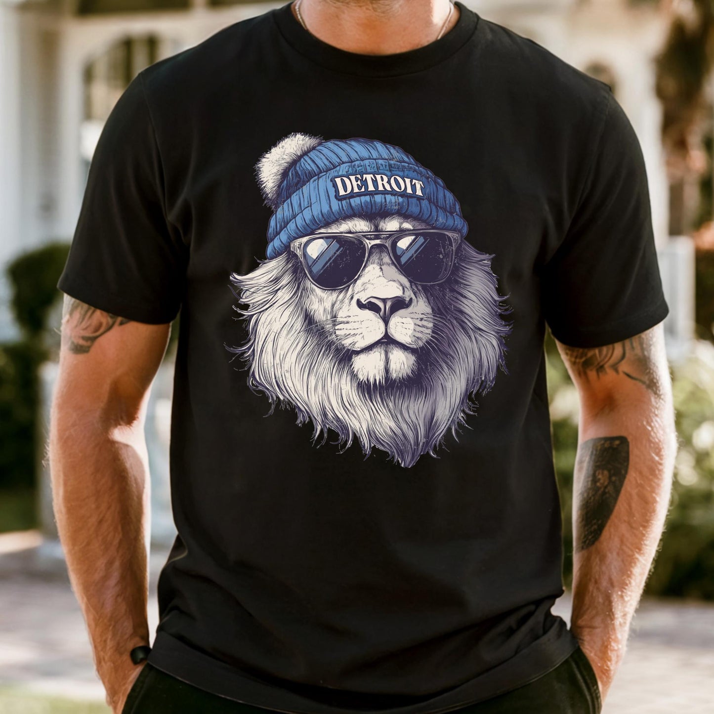 Detroit Football Fan Shirt: Comfort Colors Mascot Tee