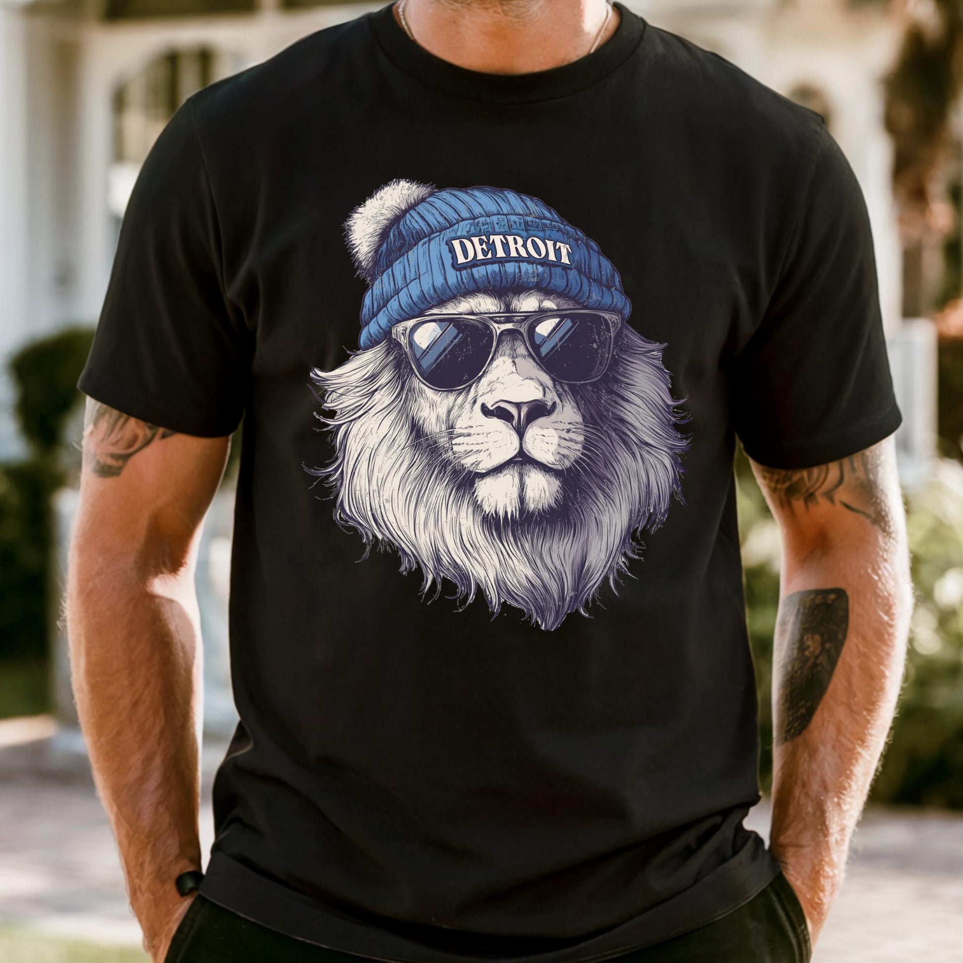 Detroit Football Fan Shirt: Comfort Colors Mascot Tee