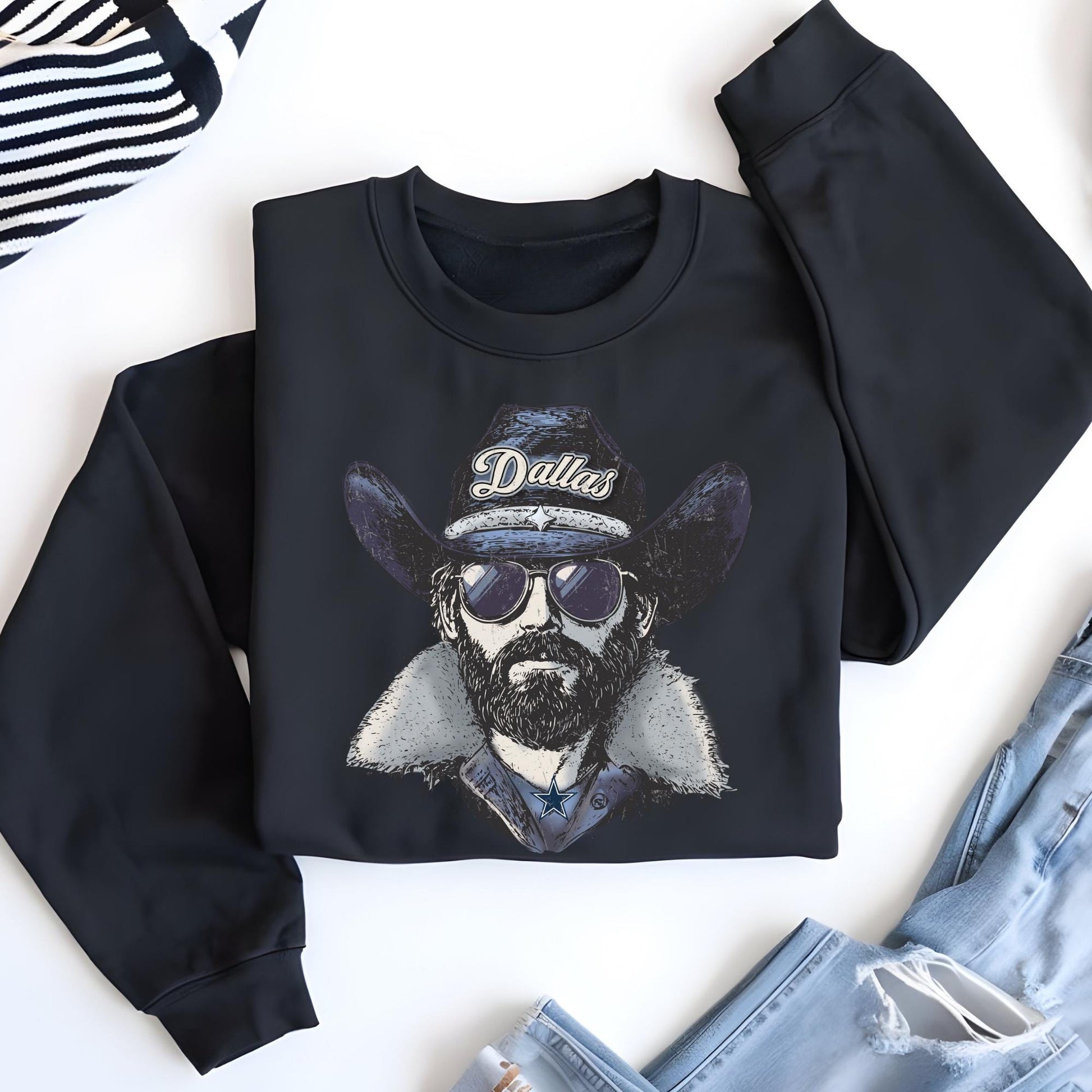 Dallas Football Fan Sweatshirt: Vintage Mascot Hoodie, Gameday Sweater, Sports Fan Sweat