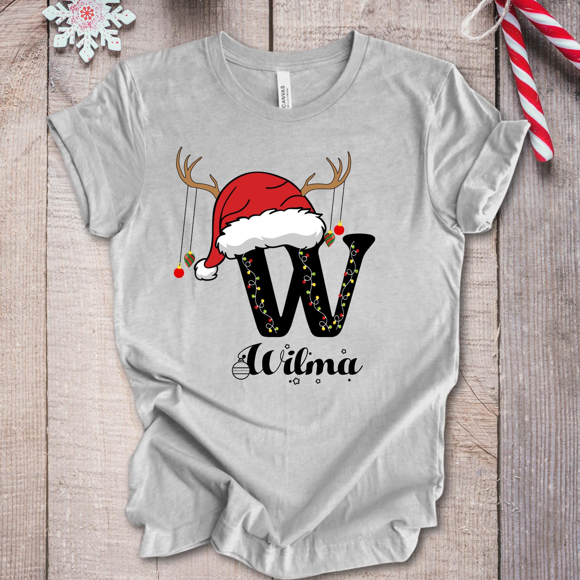 Family Christmas Shirt, Monogrammed Letters Shirt, Christmas Gift, Personalized Xmas Pajamas, Familia Christmas Name Shirts, Xmas Name Tee