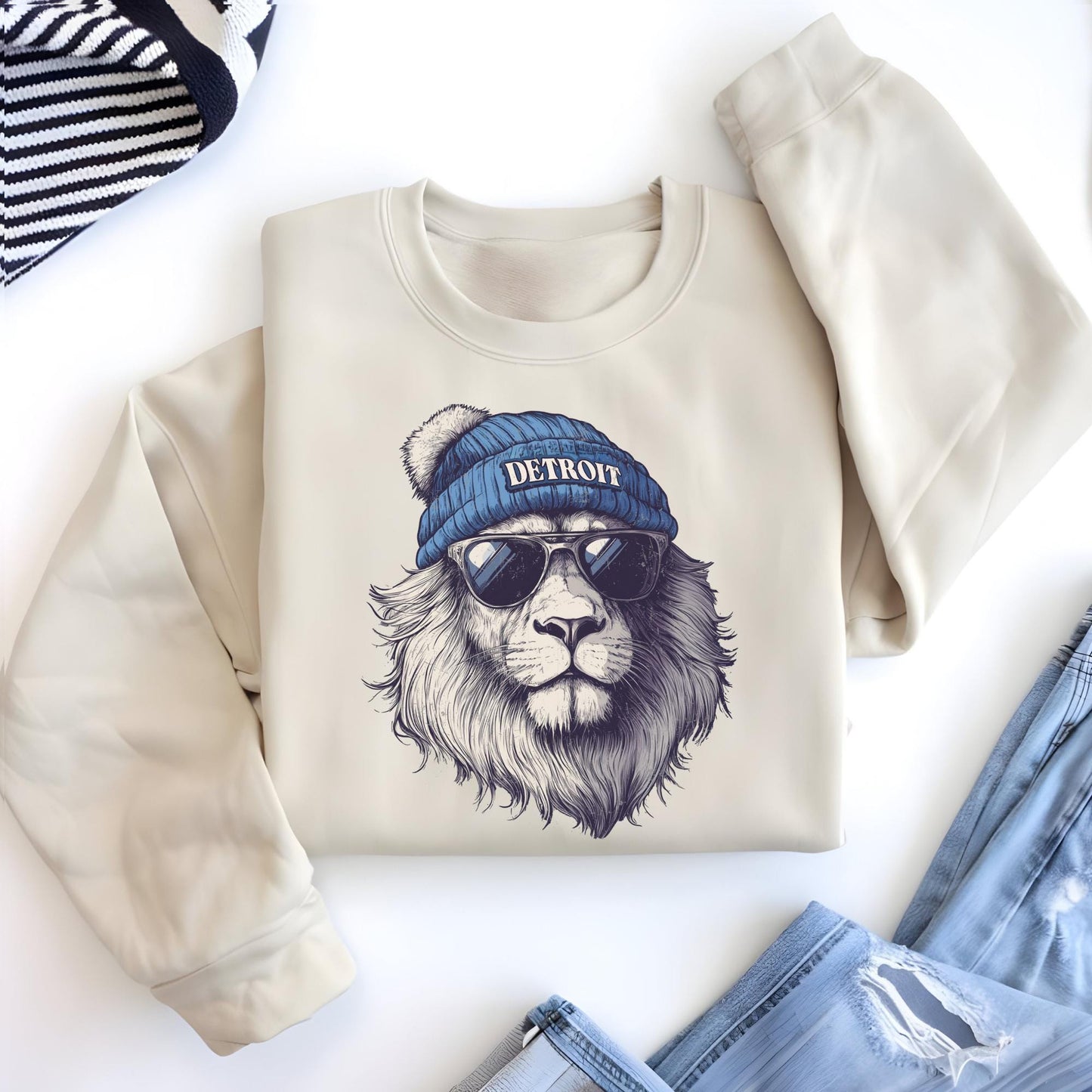 Detroit Football Sweatshirt, Detroit Mascot Sweatshirt, Detroit Football Fan Hoodie, Trendy Game Day Gift, Funday Outfit