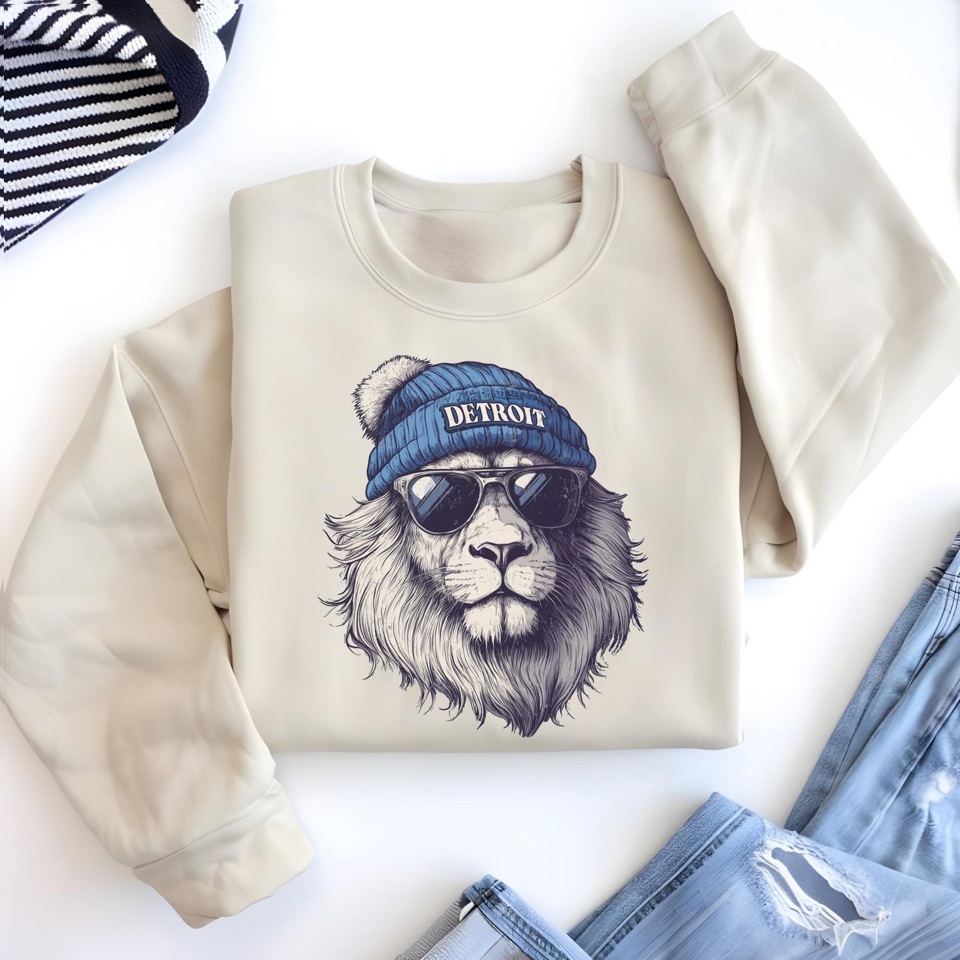 Detroit Football Sweatshirt, Detroit Mascot Sweatshirt, Detroit Football Fan Hoodie, Trendy Game Day Gift, Funday Outfit