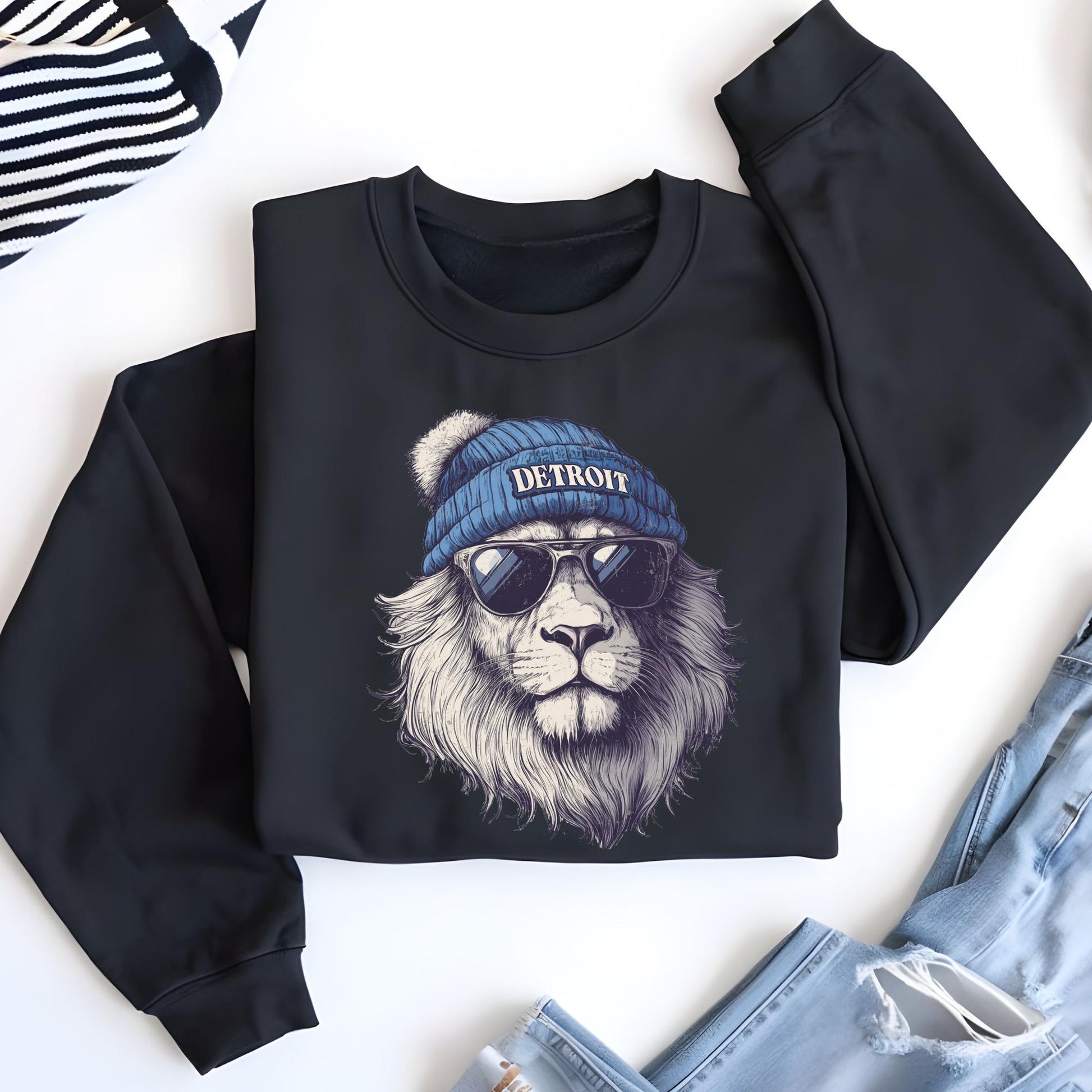 Detroit Football Sweatshirt, Detroit Mascot Sweatshirt, Detroit Football Fan Hoodie, Trendy Game Day Gift, Funday Outfit