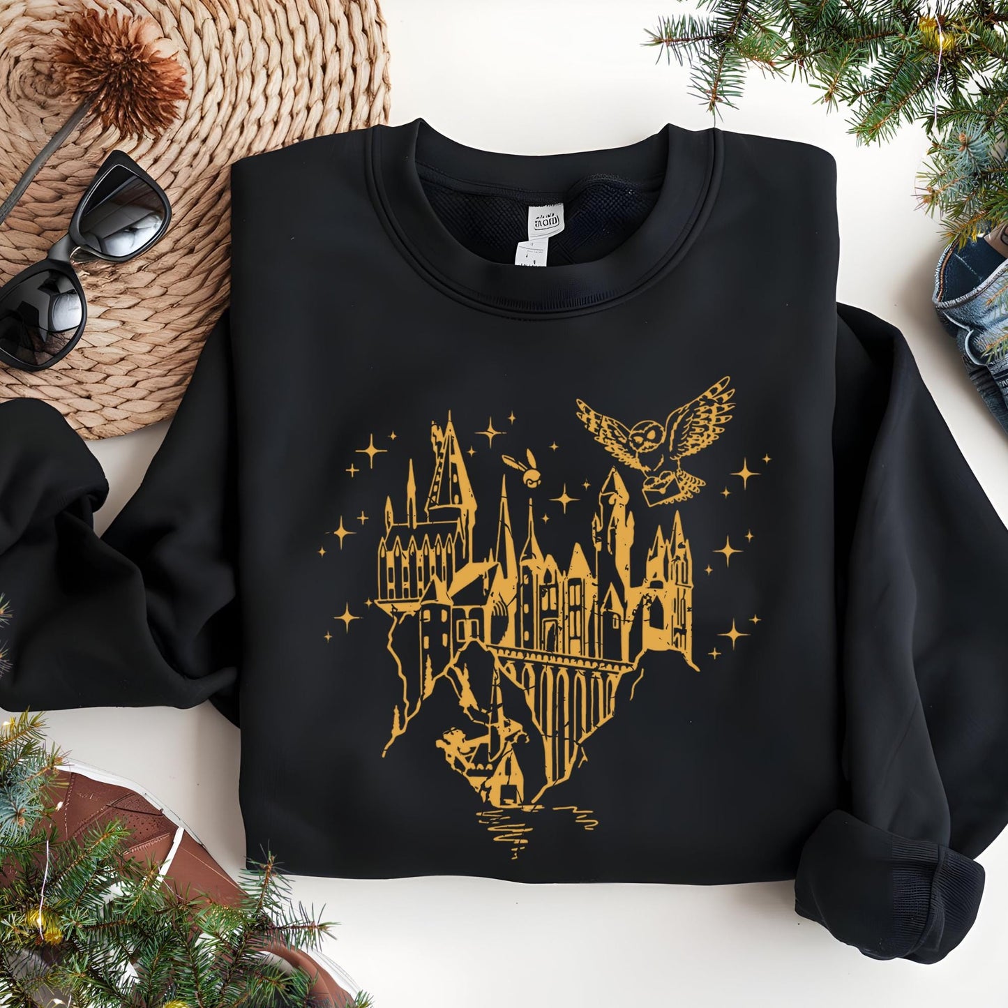 Castle Sweatshirt, Gift for Book Lovers, Magical Wizard Castle Hoodie, Gift for Nerd, Wizard Hoodie, Fantasy Bookish Christmas Gift