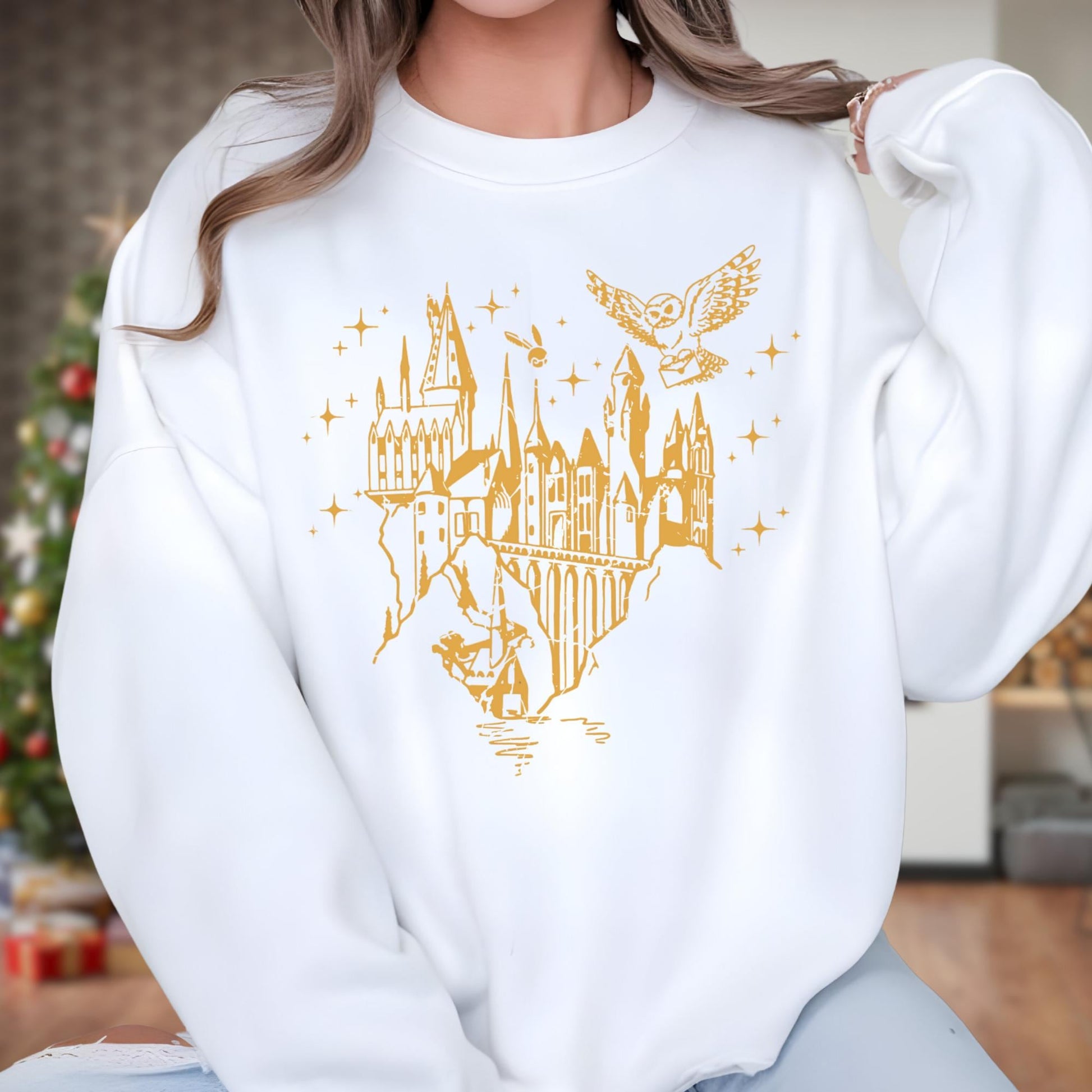 Castle Sweatshirt, Gift for Book Lovers, Magical Wizard Castle Hoodie, Gift for Nerd, Wizard Hoodie, Fantasy Bookish Christmas Gift