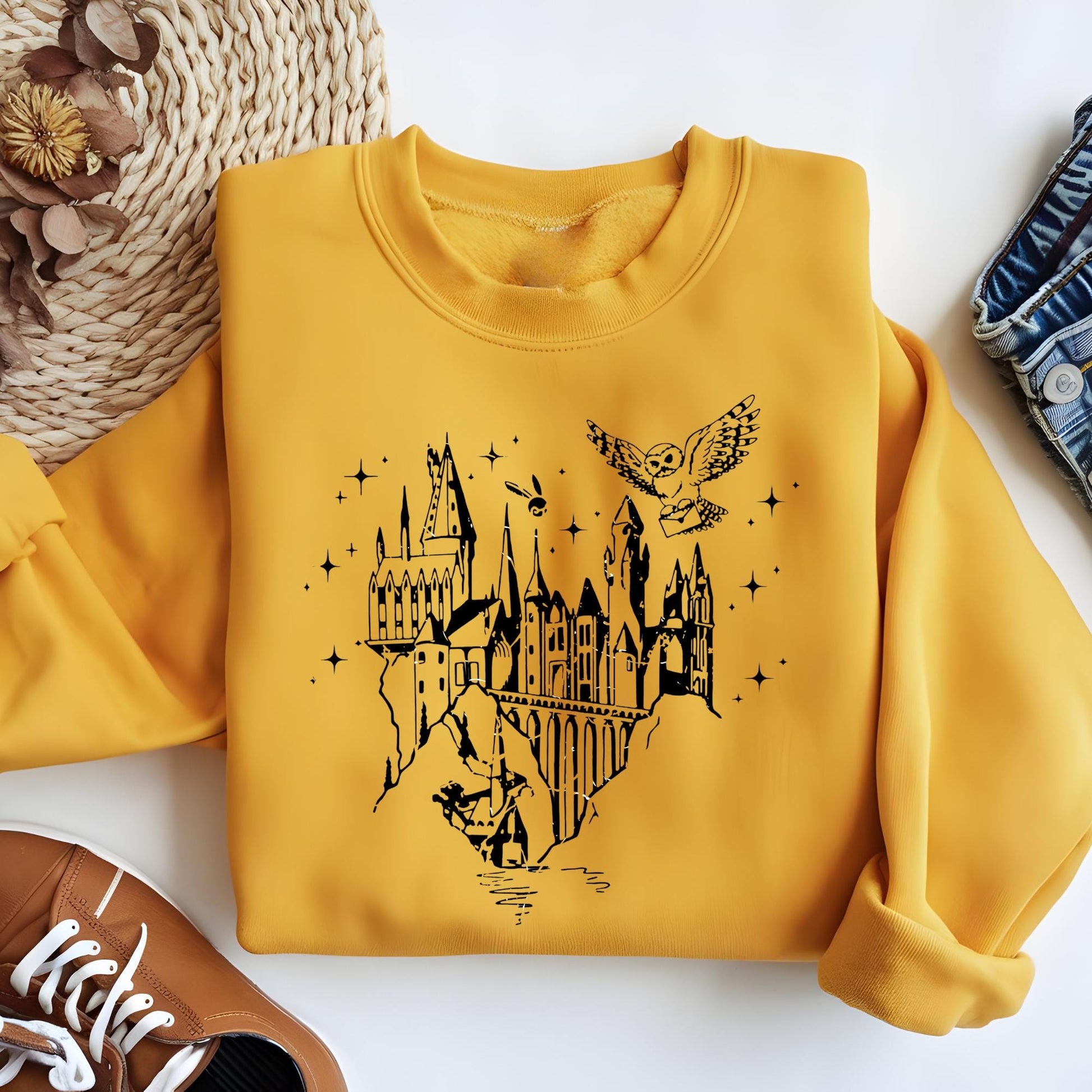 Castle Sweatshirt, Gift for Book Lovers, Magical Wizard Castle Hoodie, Gift for Nerd, Wizard Hoodie, Fantasy Bookish Christmas Gift