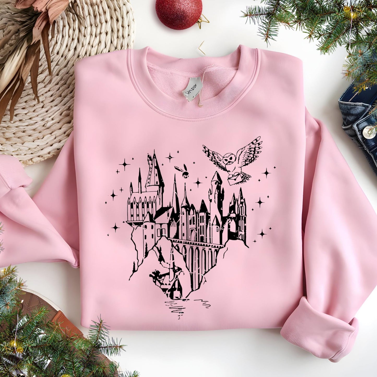 Castle Sweatshirt, Gift for Book Lovers, Magical Wizard Castle Hoodie, Gift for Nerd, Wizard Hoodie, Fantasy Bookish Christmas Gift