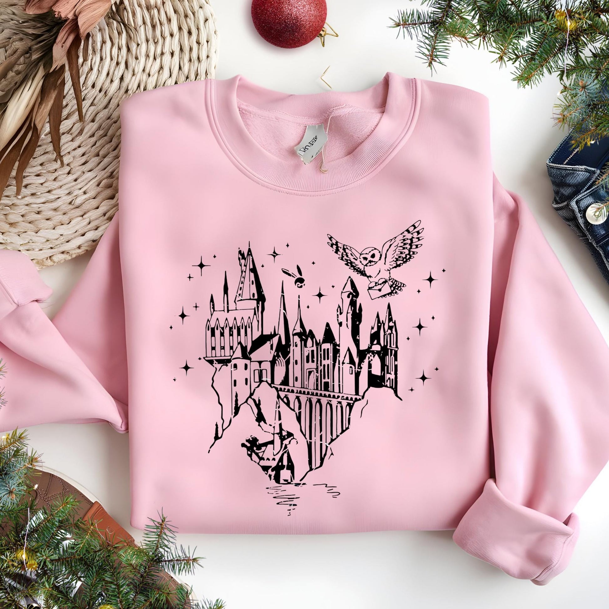 Castle Sweatshirt, Gift for Book Lovers, Magical Wizard Castle Hoodie, Gift for Nerd, Wizard Hoodie, Fantasy Bookish Christmas Gift