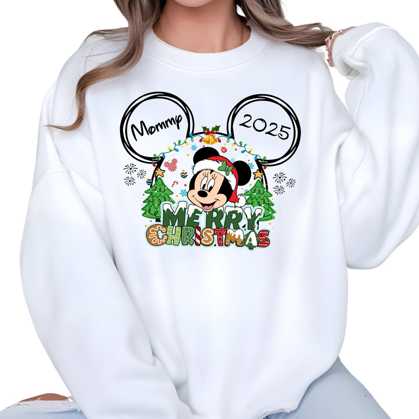 Mickey Christmas Sweatshirt, Custom Disney Family Vacation Xmas Hoodie, Mommy 2025 Xmas Shirt, Mickey Ears Christmas Gift