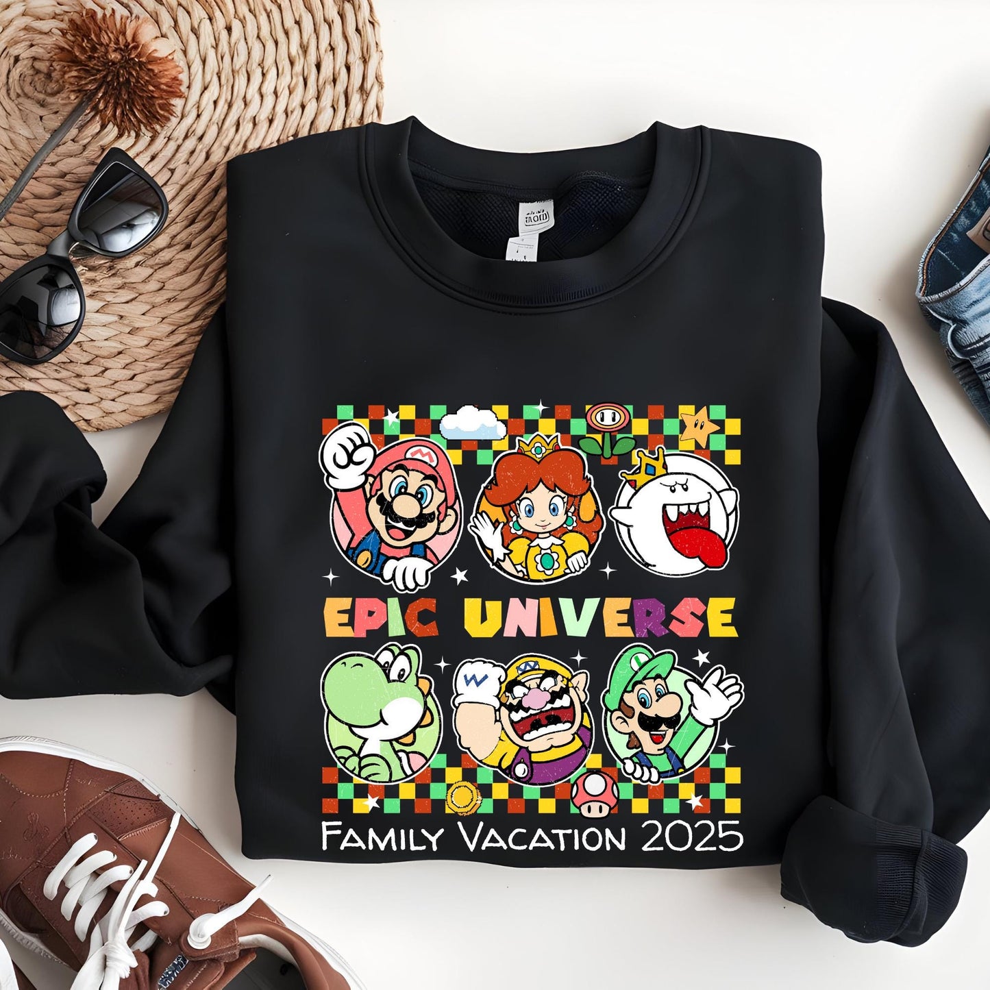 Custom Epic Universe Sweatshirt: Mario Birthday Shirt, Family Vacation Sweat, Birthday Gift