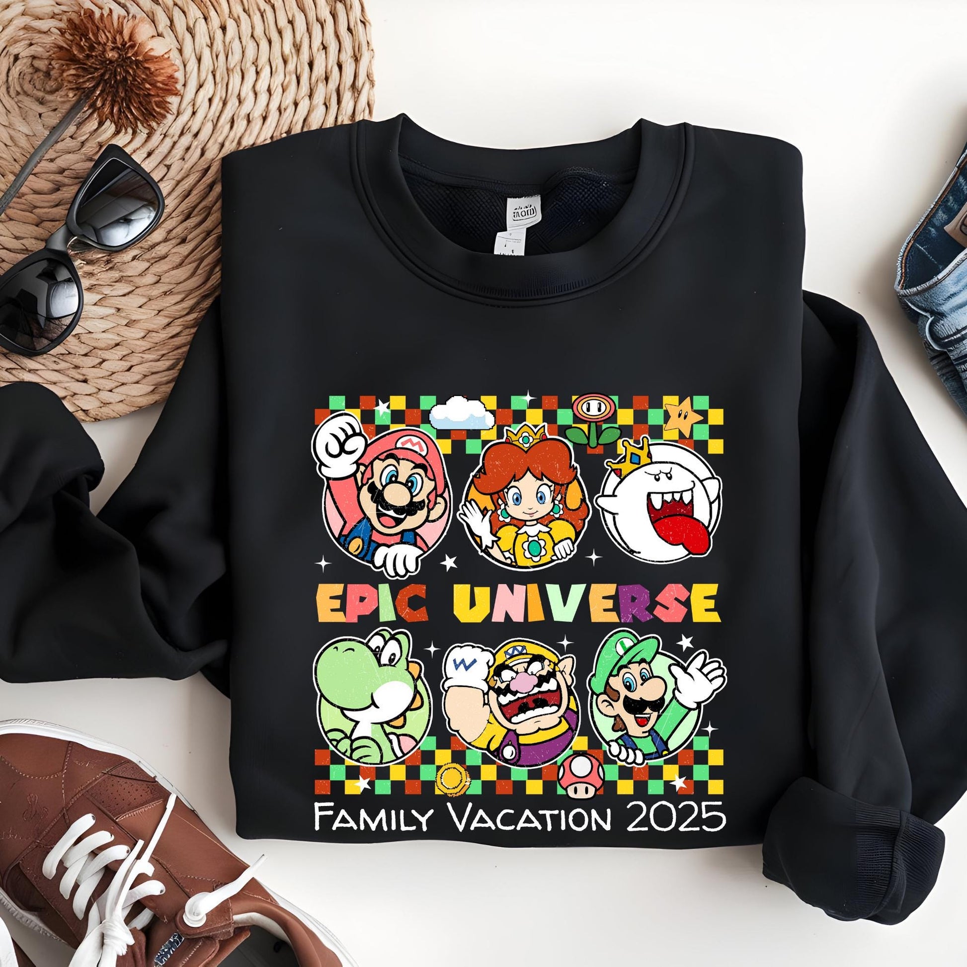 Custom Epic Universe Sweatshirt: Mario Birthday Shirt, Family Vacation Sweat, Birthday Gift
