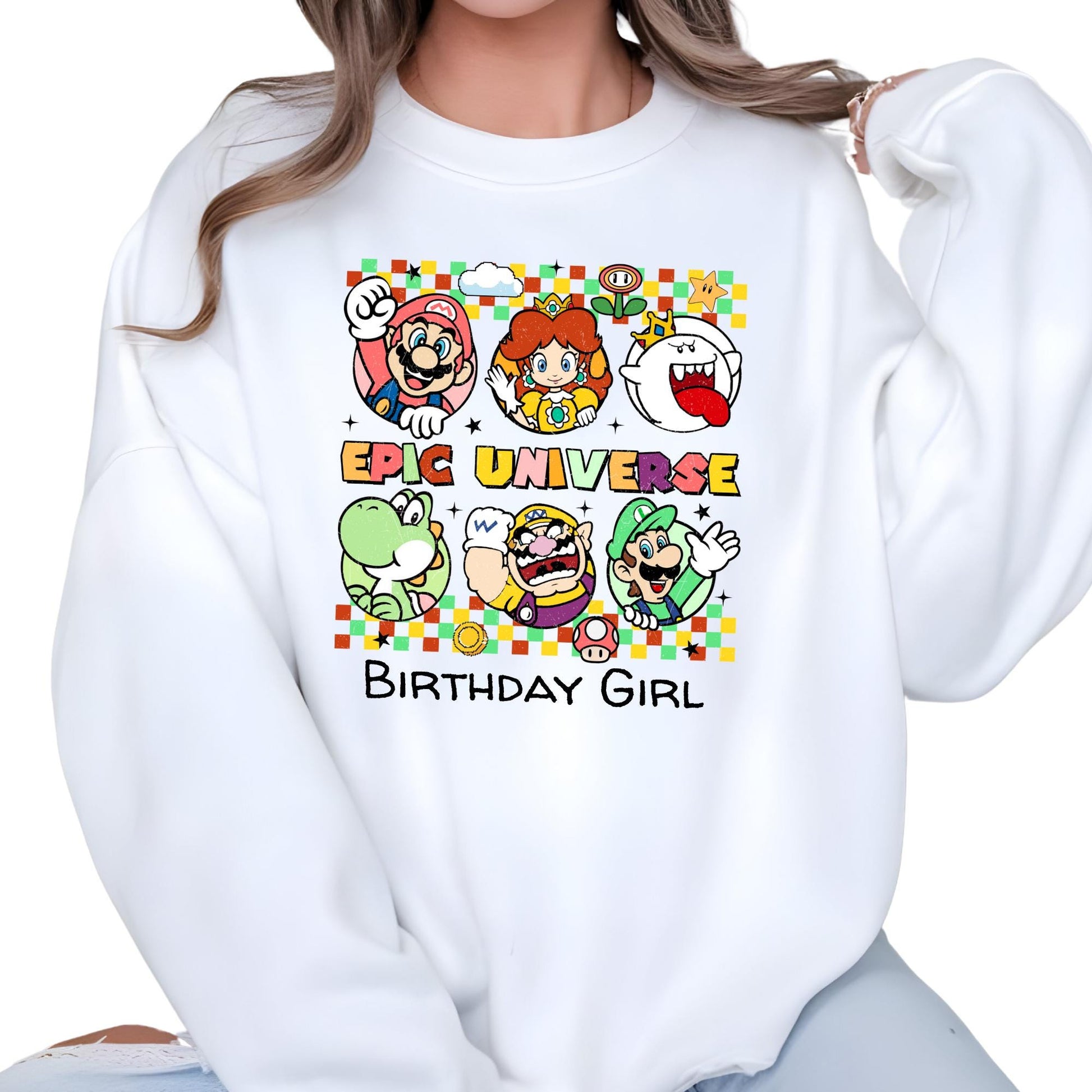 Custom Epic Universe Sweatshirt: Mario Birthday Shirt, Family Vacation Sweat, Birthday Gift