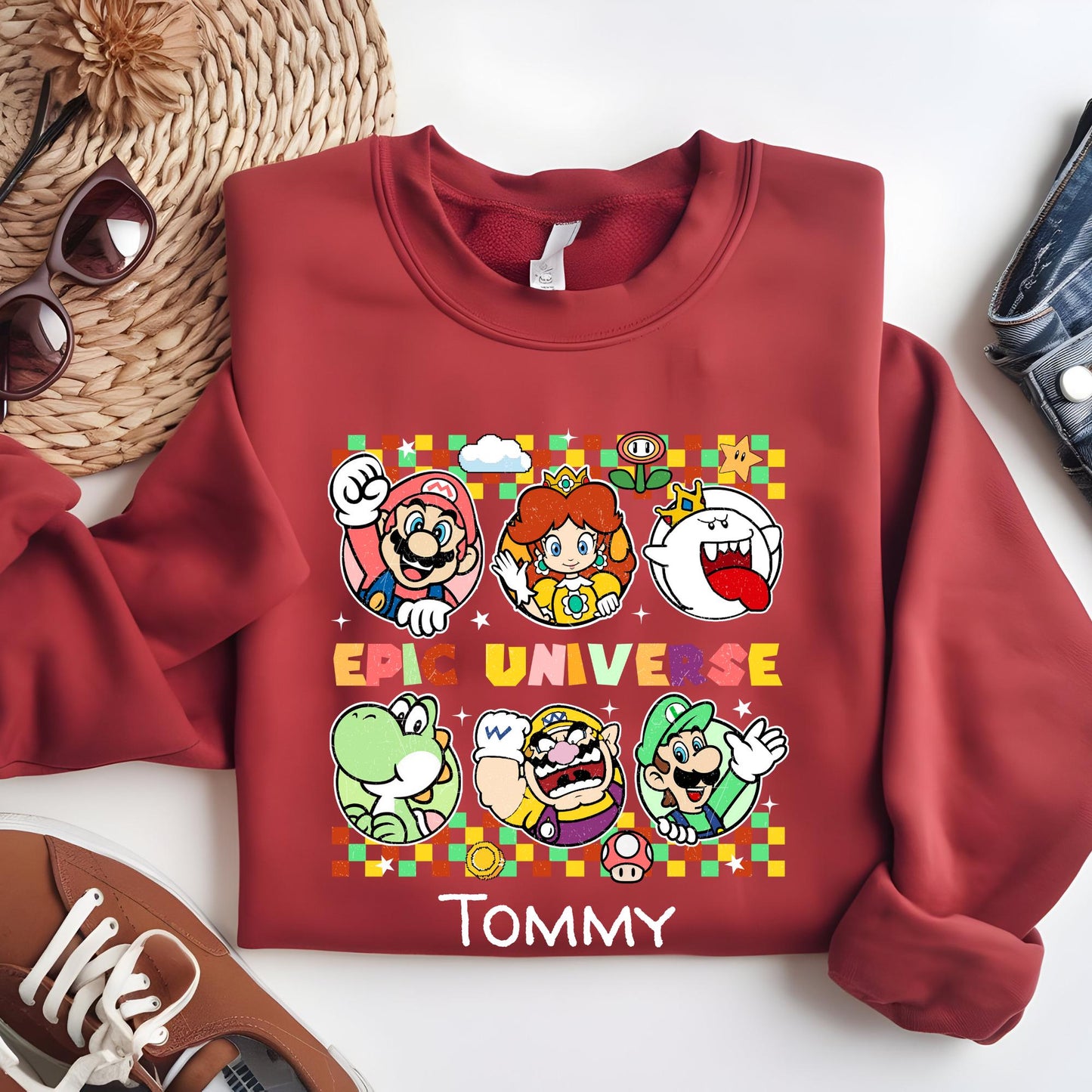 Custom Epic Universe Sweatshirt: Mario Birthday Shirt, Family Vacation Sweat, Birthday Gift