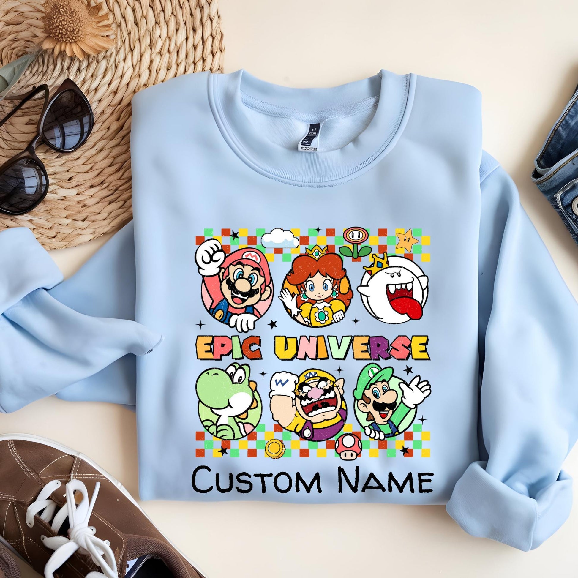 Custom Epic Universe Sweatshirt: Mario Birthday Shirt, Family Vacation Sweat, Birthday Gift